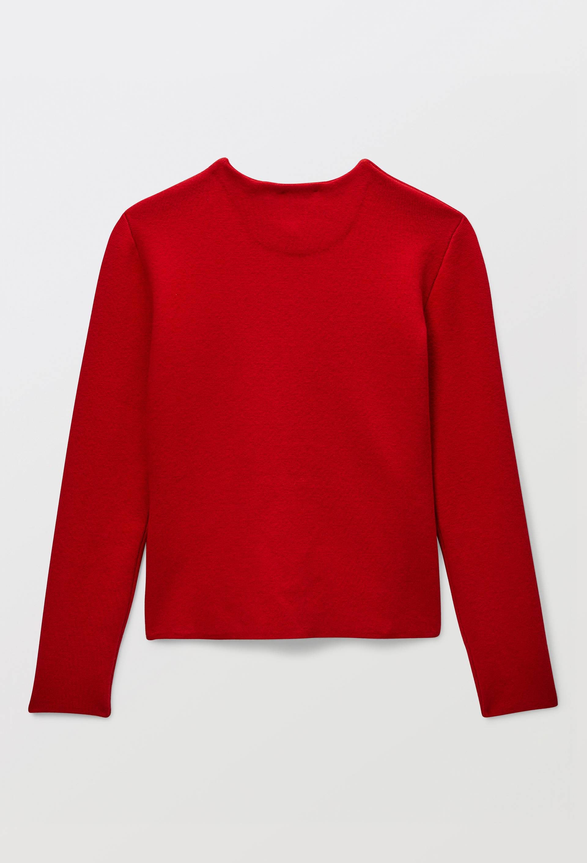 Veste maille unie en laine et coton, Rouge, large image number 3