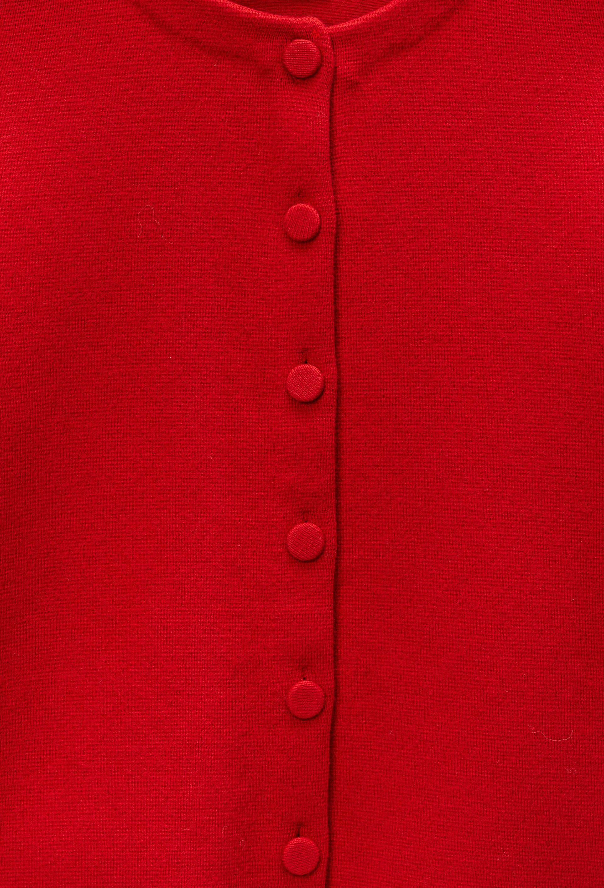 Veste maille unie en laine et coton, Rouge, large image number 4