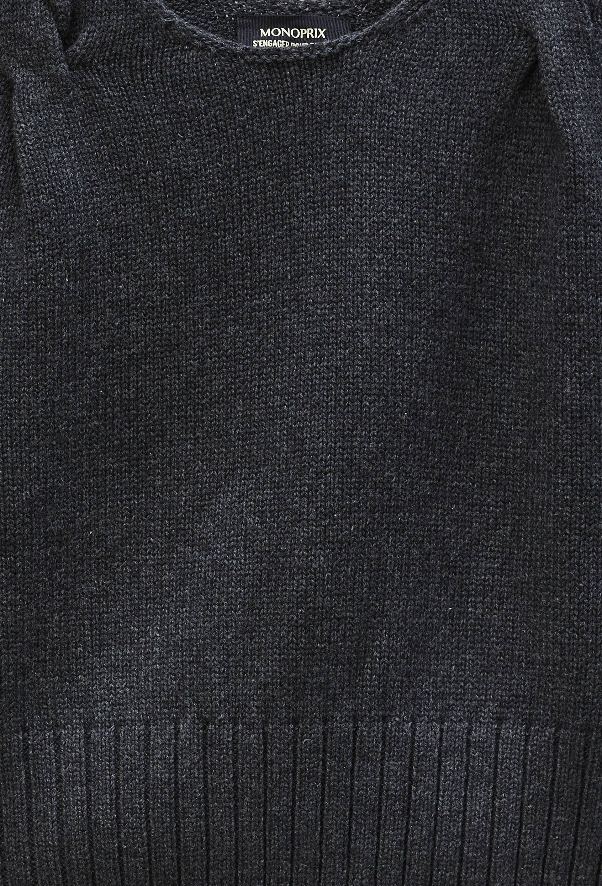 D&eacute;bardeur en maille tress&eacute; contenant de la laine, Gris fonc&eacute;, large image number 4