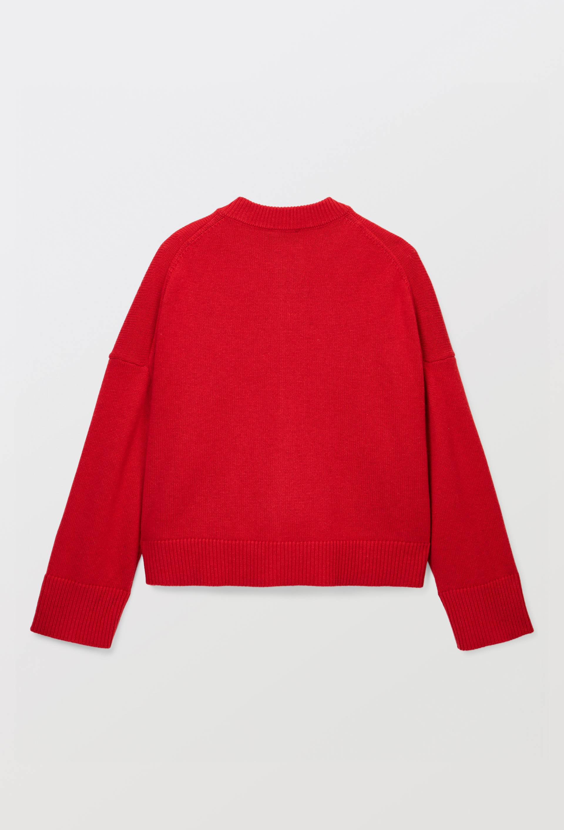 Cardigan ample uni contenant de la laine, Rouge, large image number 3
