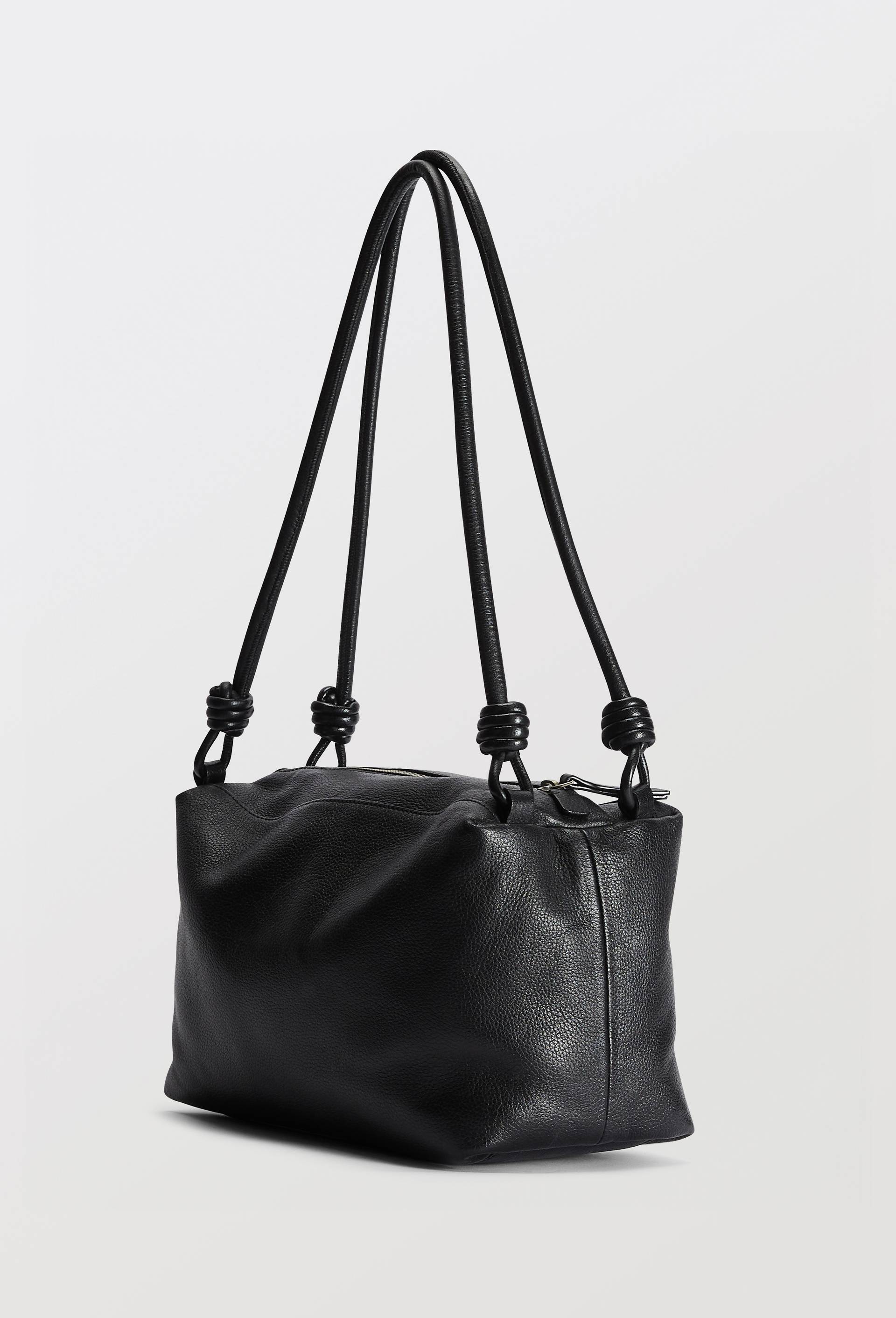 Sac port&eacute; &eacute;paule en cuir, Noir, large image number 1.0
