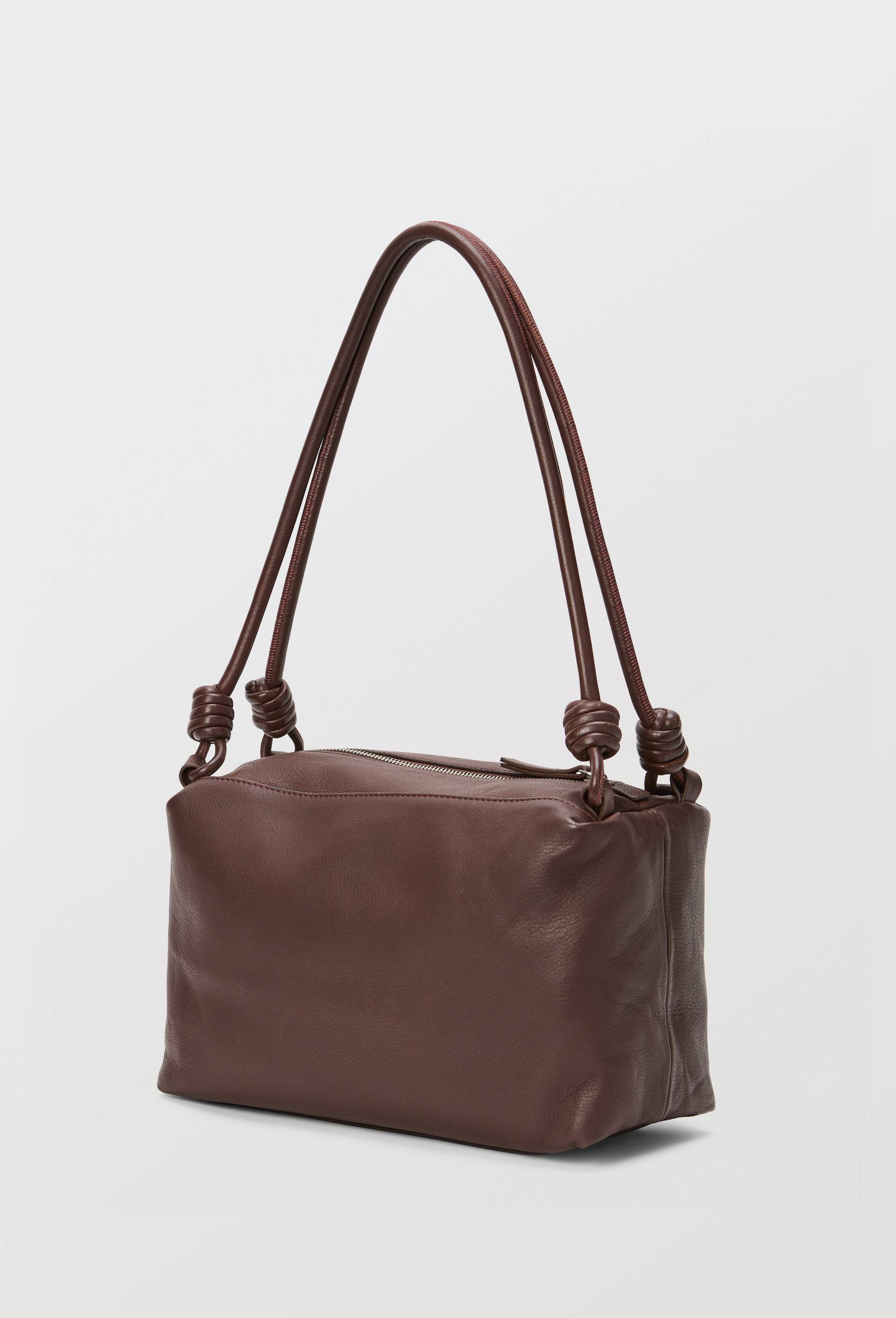 Sac port&eacute; &eacute;paule en cuir, Brun fonc&eacute;, large image number 1