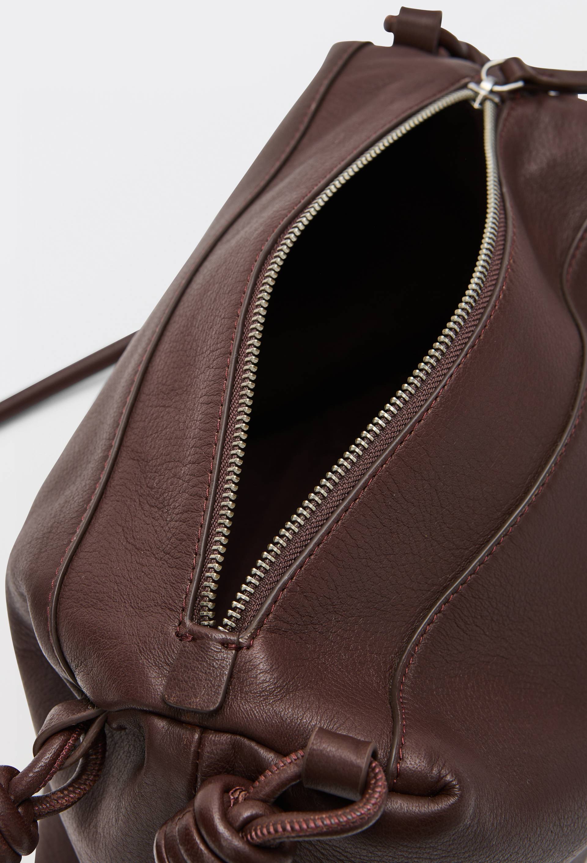 Sac port&eacute; &eacute;paule en cuir, Brun fonc&eacute;, large image number 2