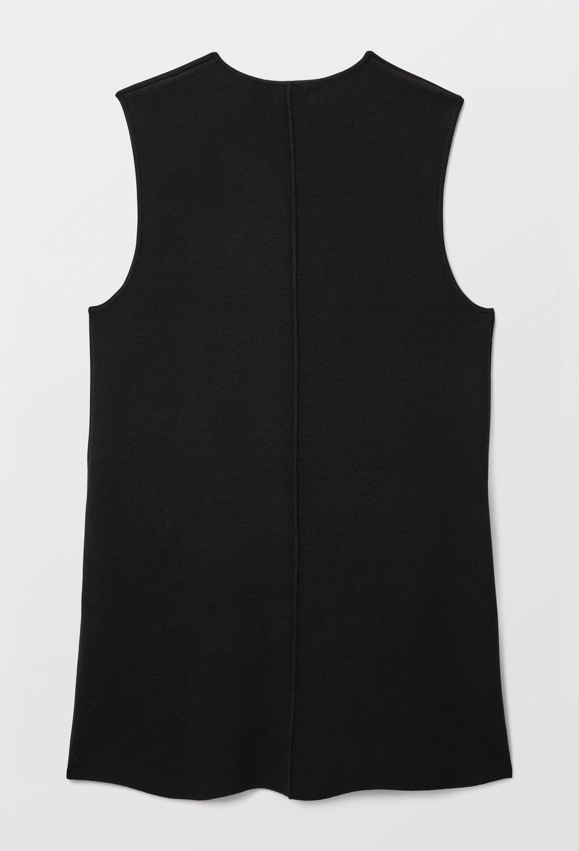 Robe col V courte en maille, Noir, large image number 3