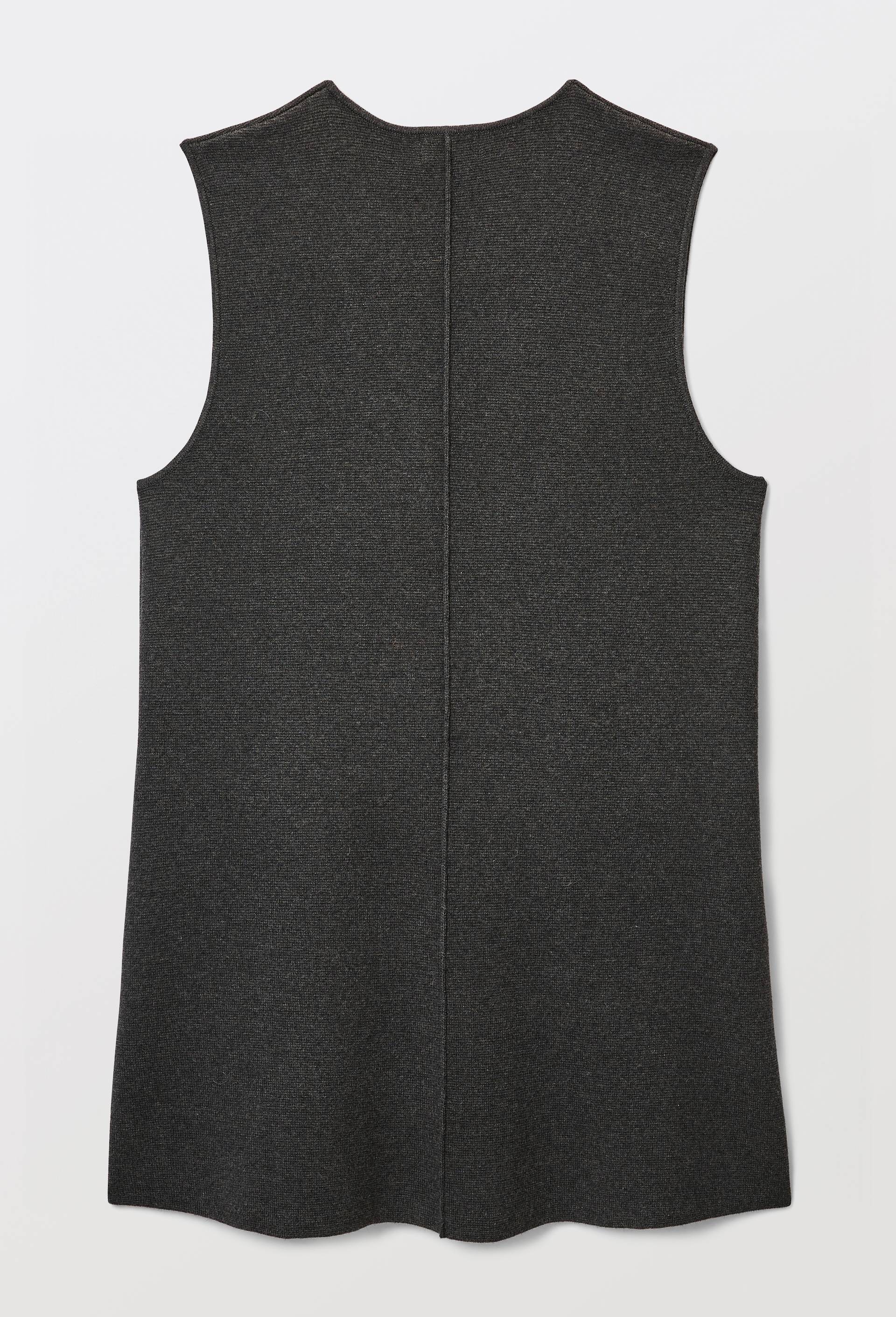 Robe col V courte en maille, Gris, large image number 3