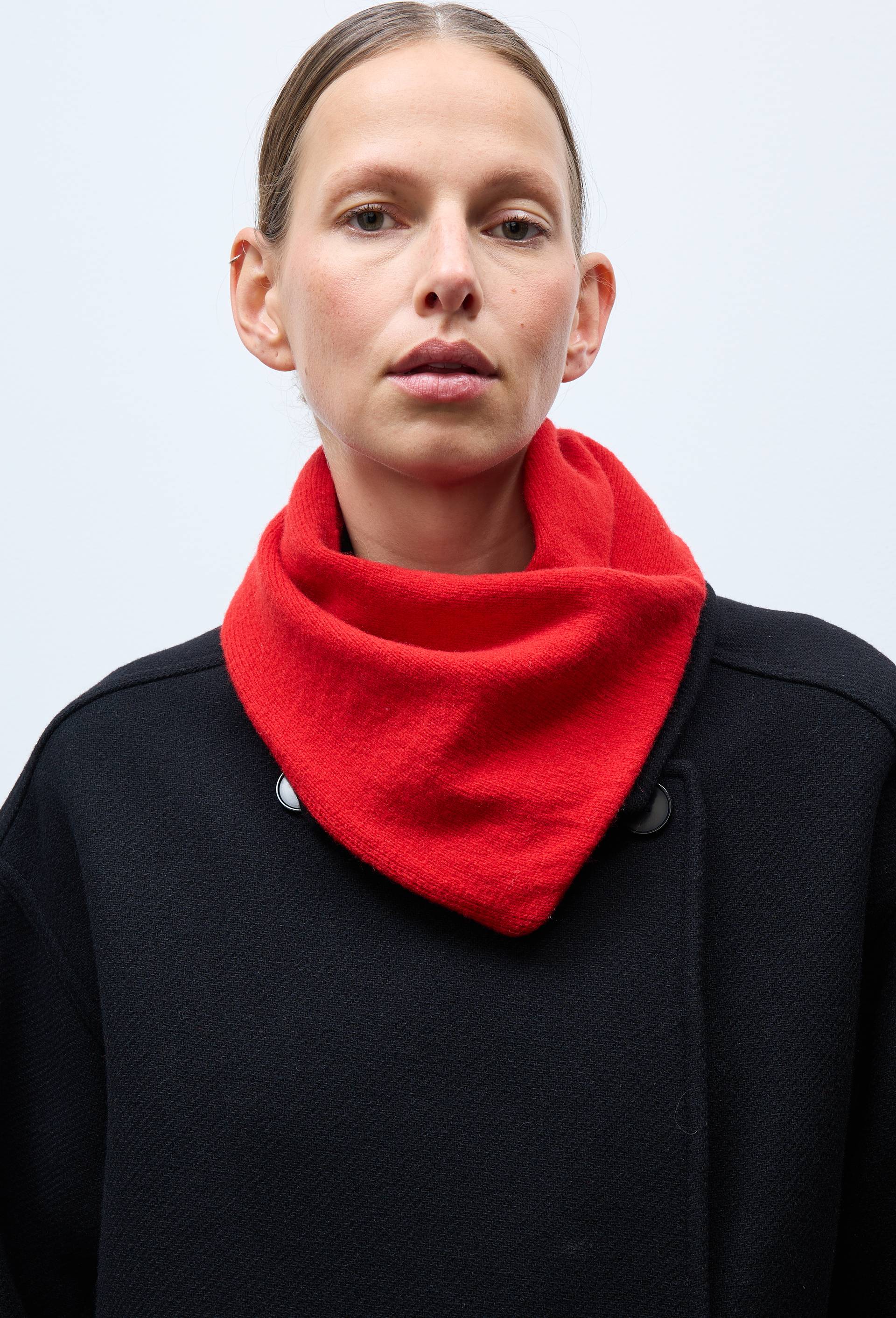 Tour de cou bandana en laine, Rouge, large image number 0.0