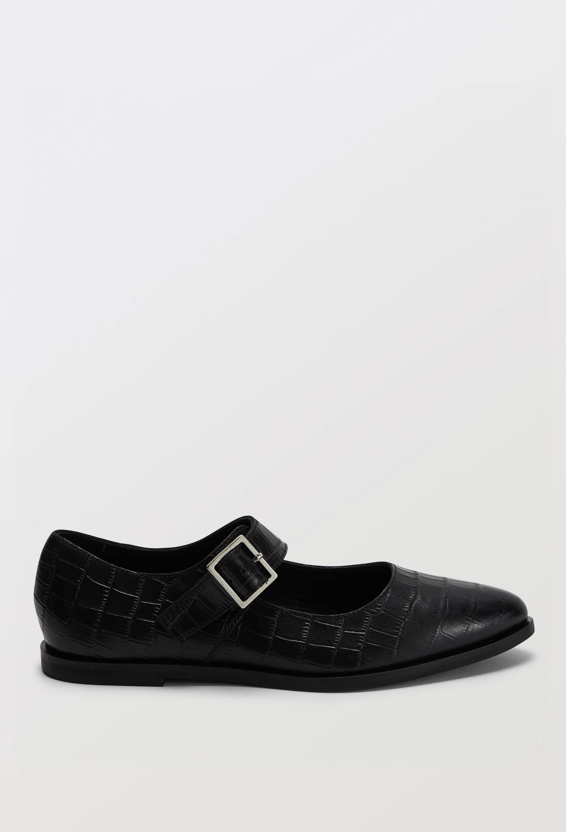 Babies en cuir imitation crocodile, Noir, large image number 1