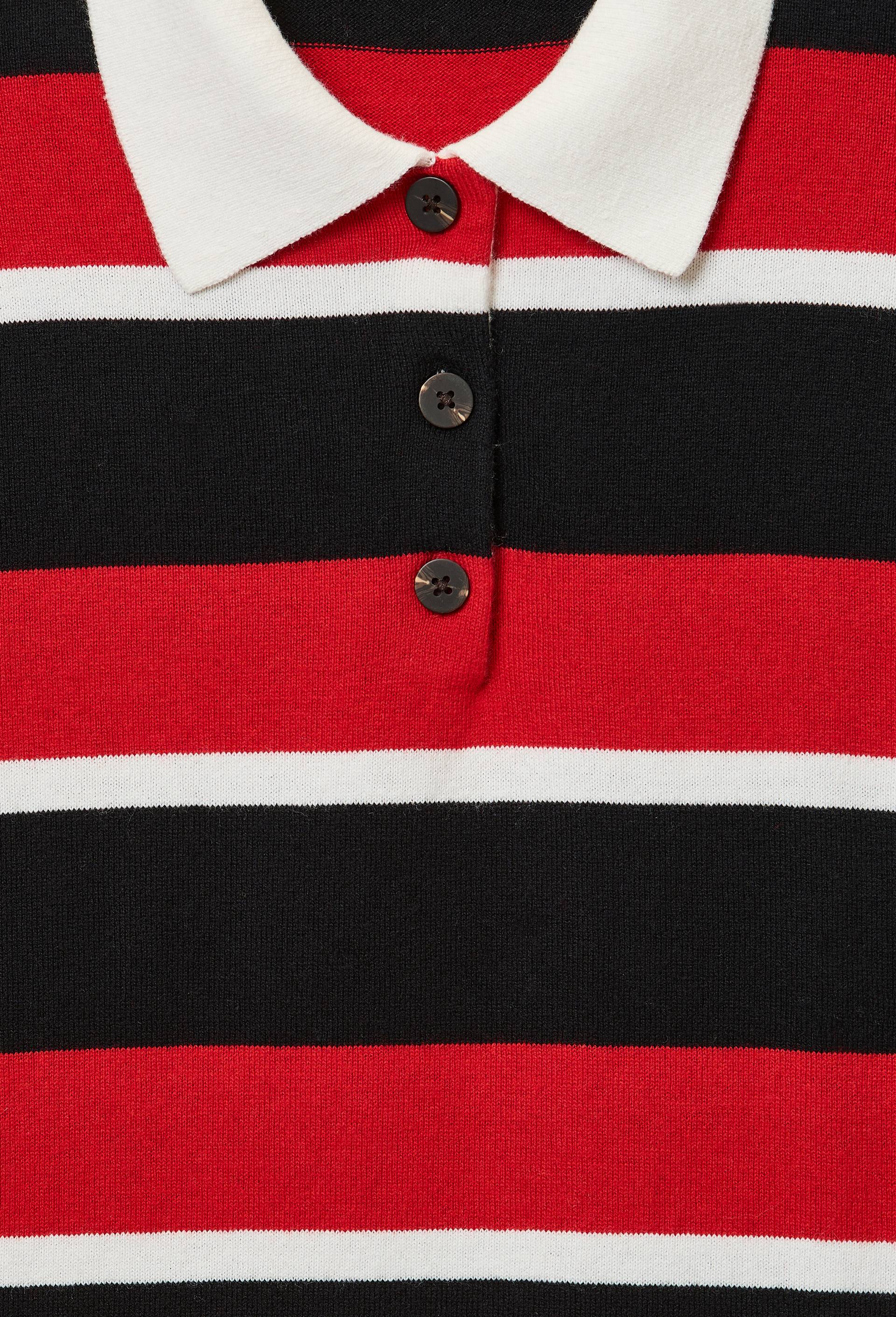 Pull polo ray&eacute; contenant de la laine, Ecru, large image number 5.0