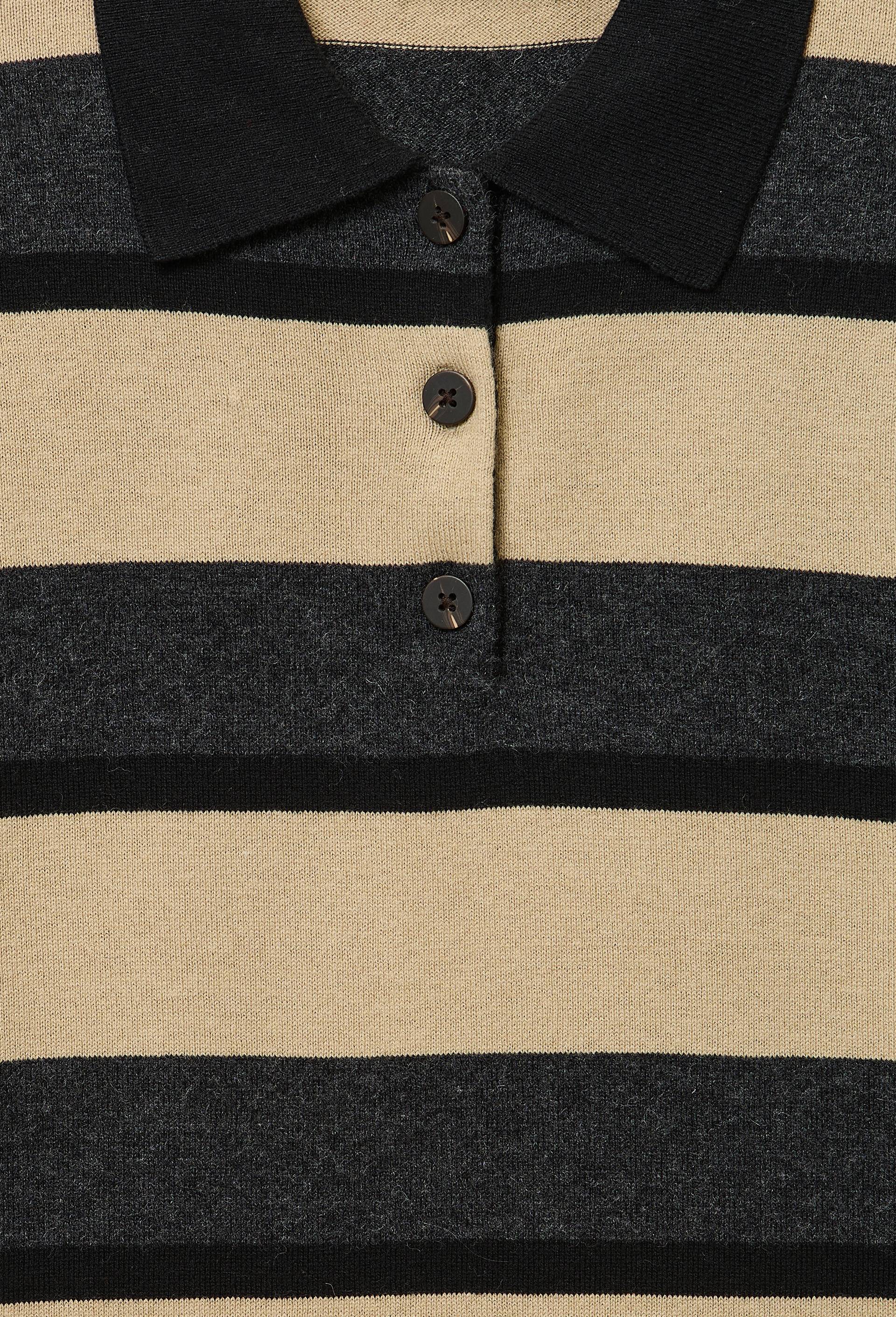Pull polo ray&eacute; contenant de la laine, Beige, large image number 4