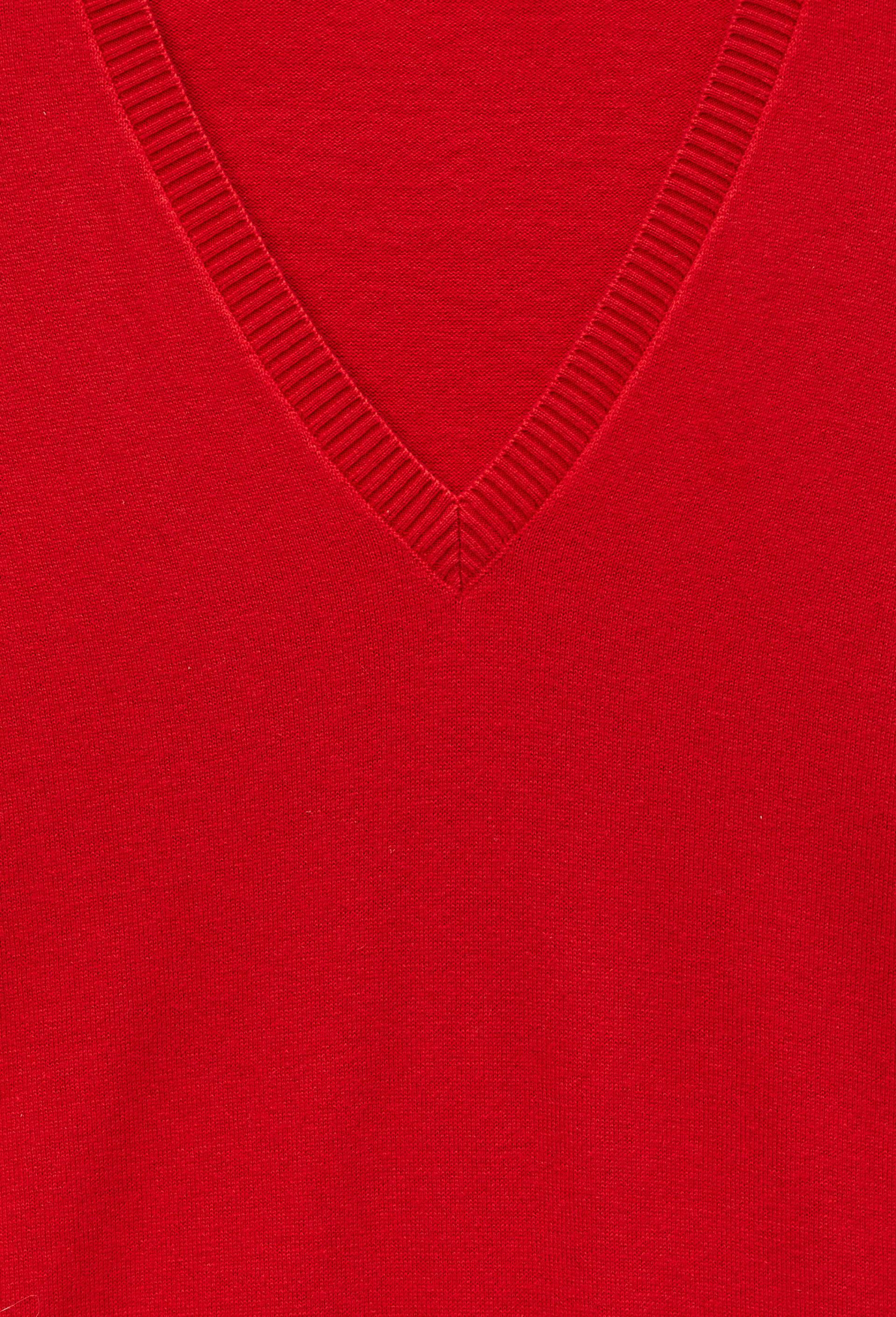 Pull long col V contenant de l'alpaga, Rouge, large image number 4