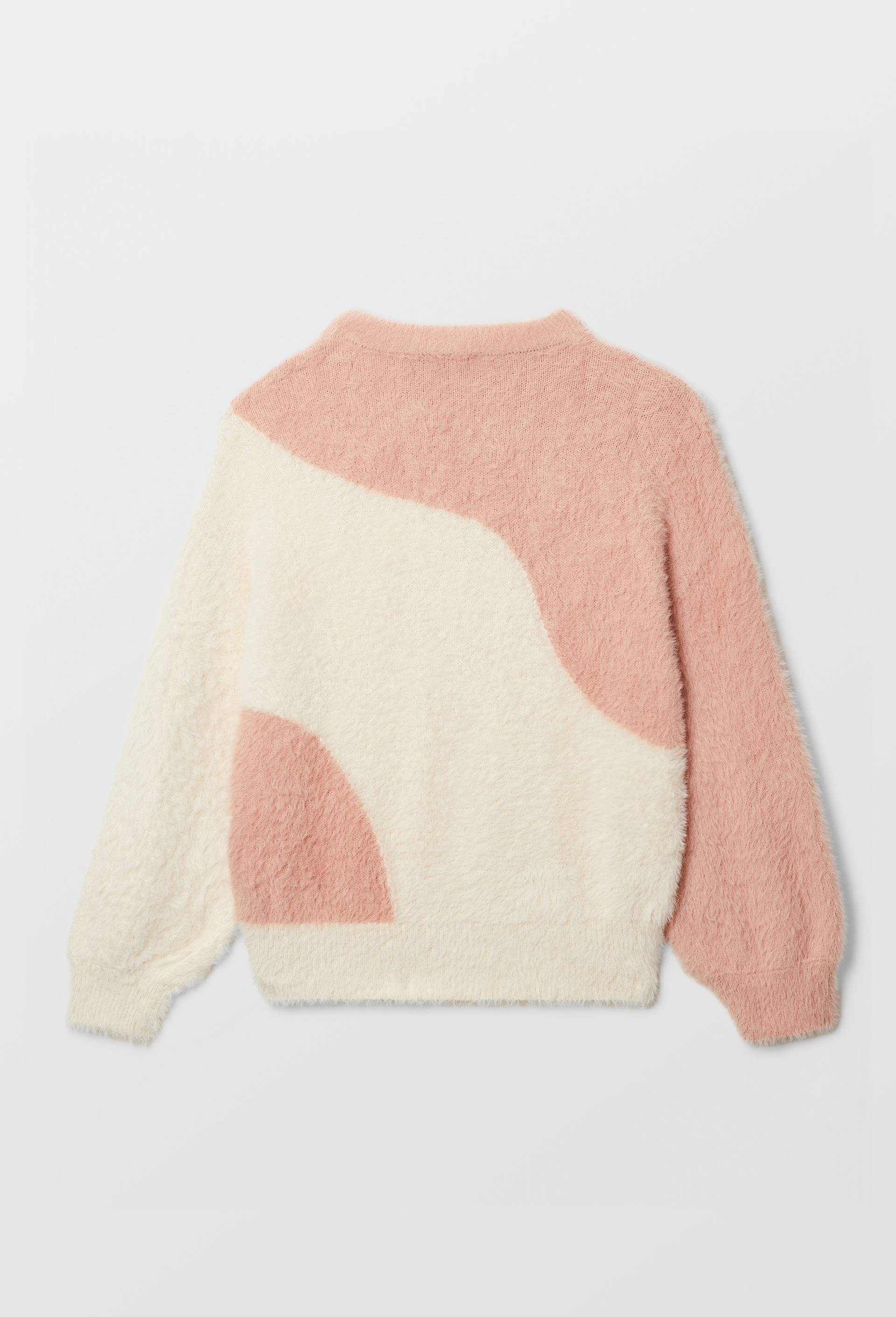 Pull en maille duveteuse colorblock, Rose, large image number 2