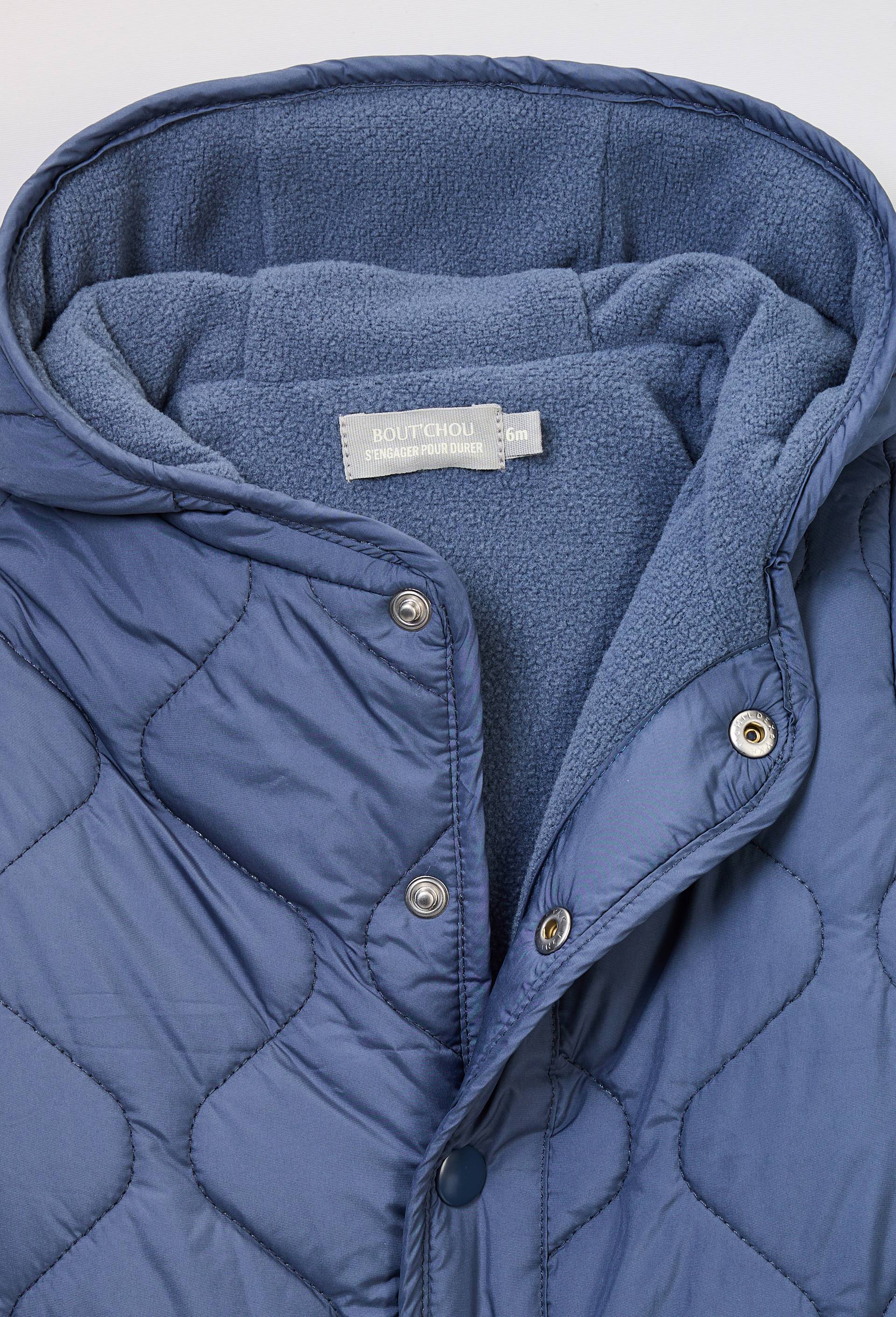 Combinaison pilote en quilt uni, Bleu fonc&eacute;, large image number 2