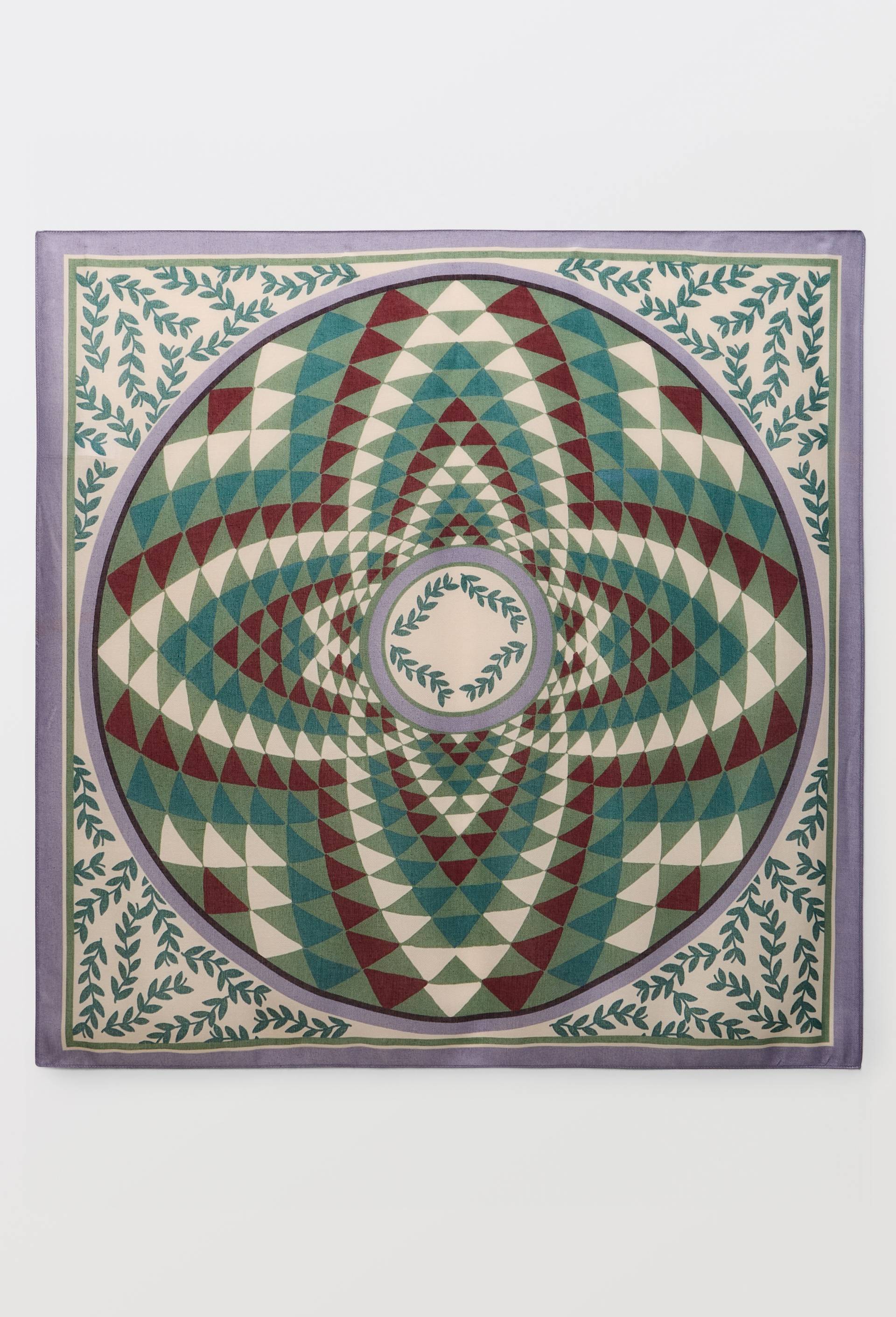 Foulard imprim&eacute;, mati&egrave;re recycl&eacute;e, Vert, large image number 0