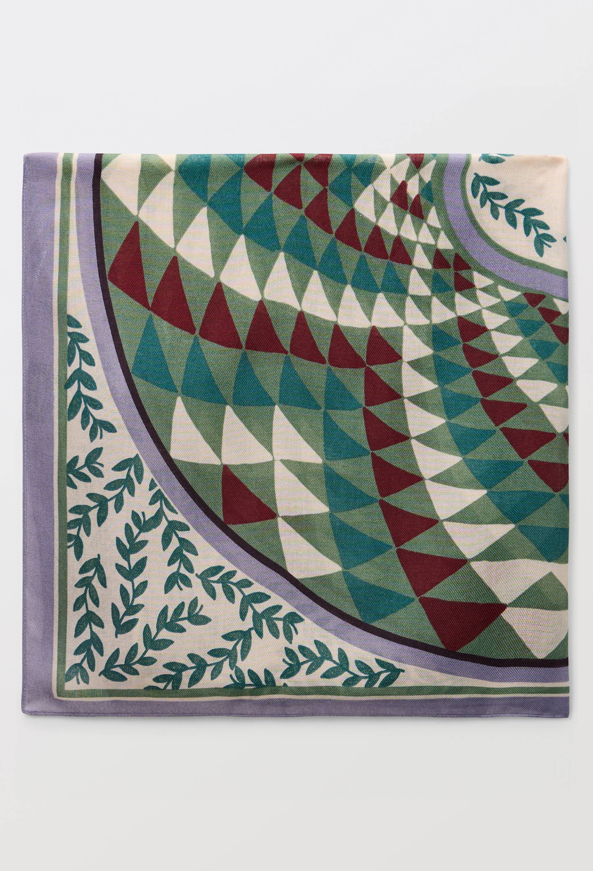 Foulard imprim&eacute;, mati&egrave;re recycl&eacute;e, Vert, large image number 1