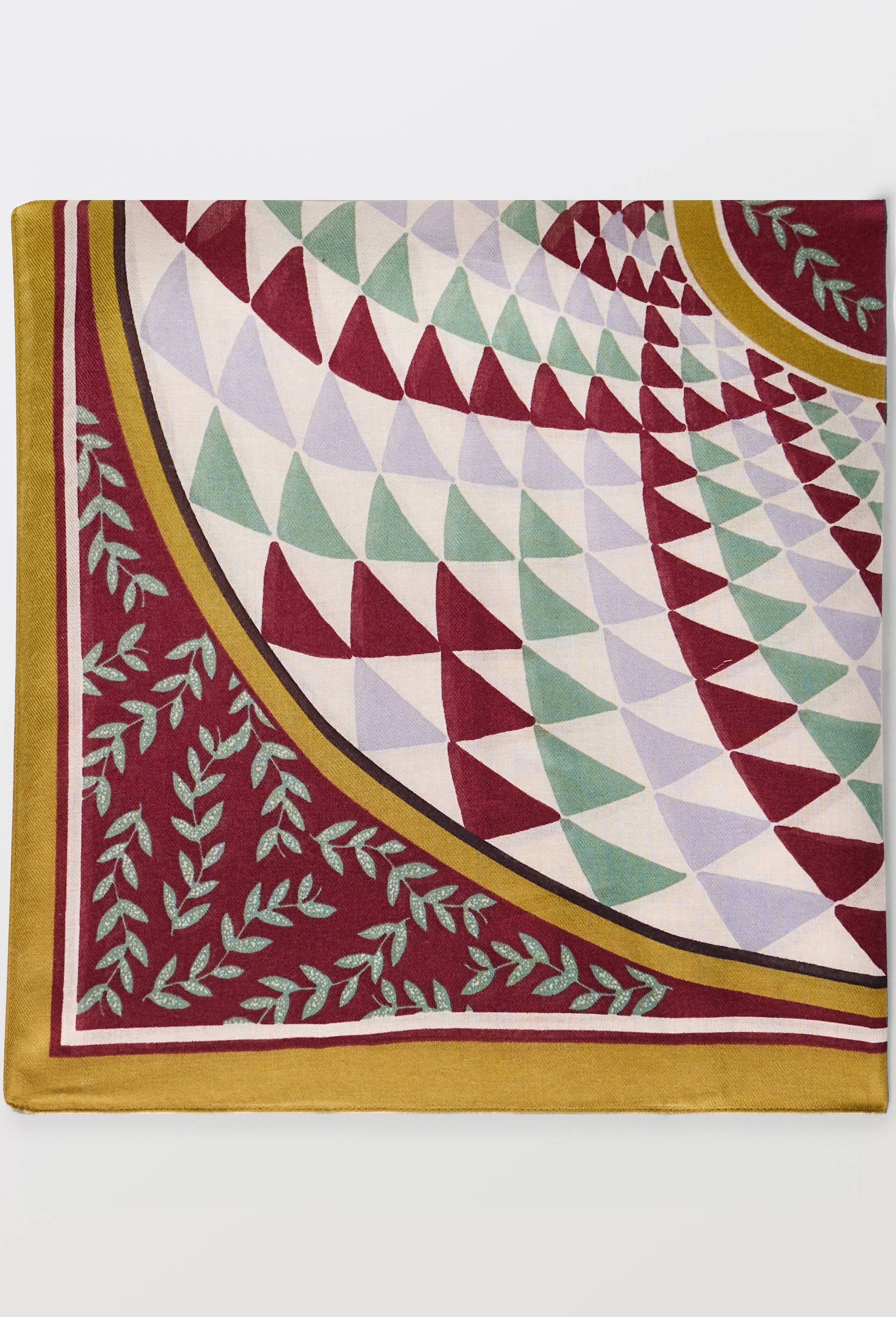 Foulard imprim&eacute;, mati&egrave;re recycl&eacute;e, Rouge fonc&eacute;, large image number 1.0