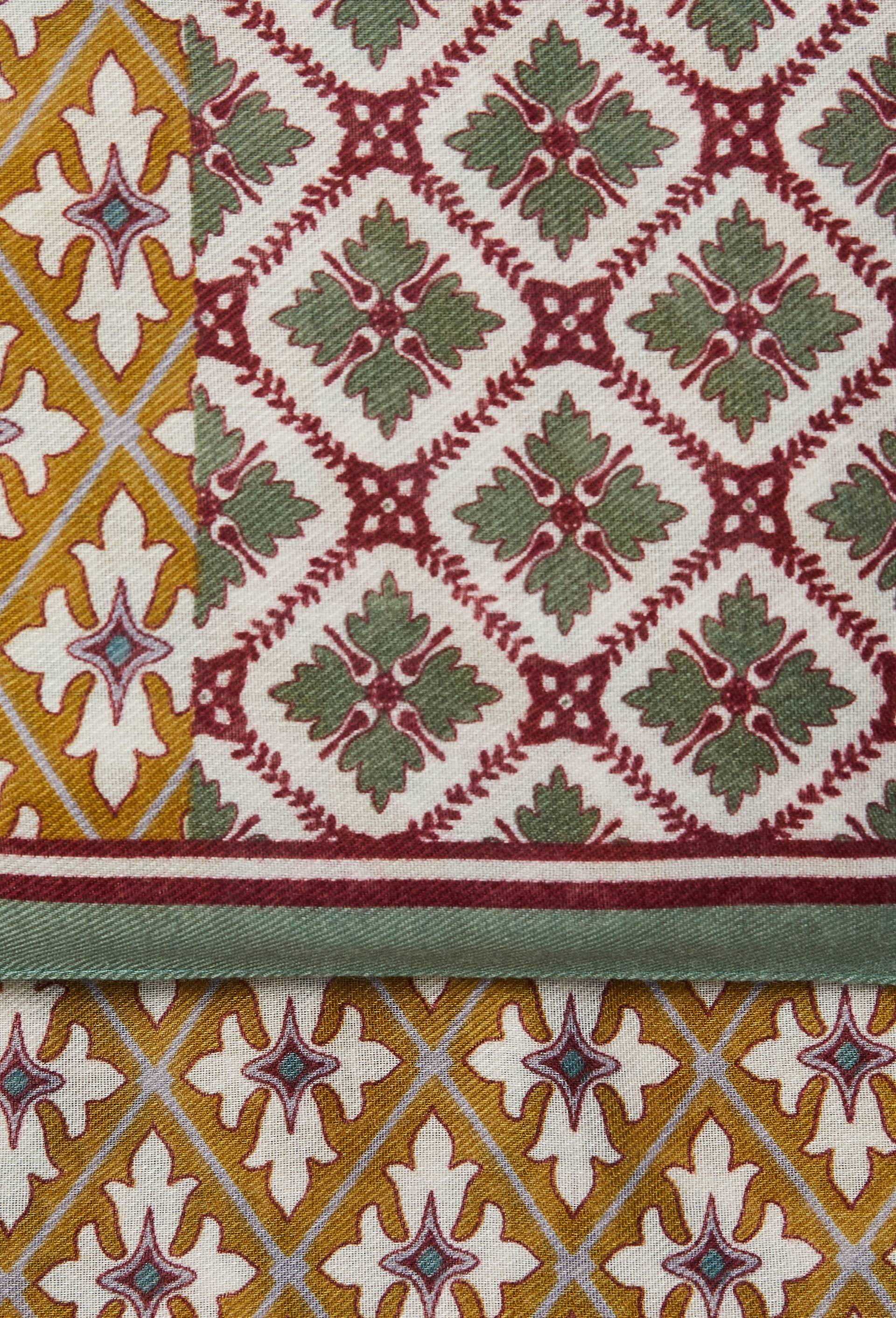 Echarpe imprim&eacute;e, mati&egrave;re recycl&eacute;e, Vert, large image number 1