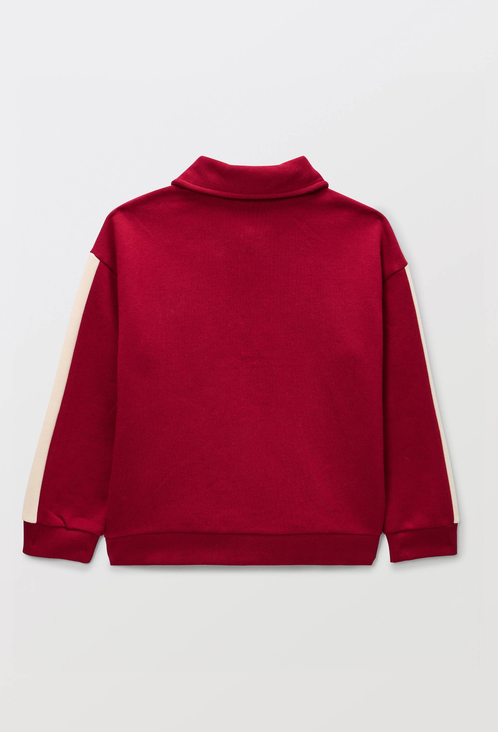 Polo manches longues, BIO, Rouge fonc&eacute;, large image number 2