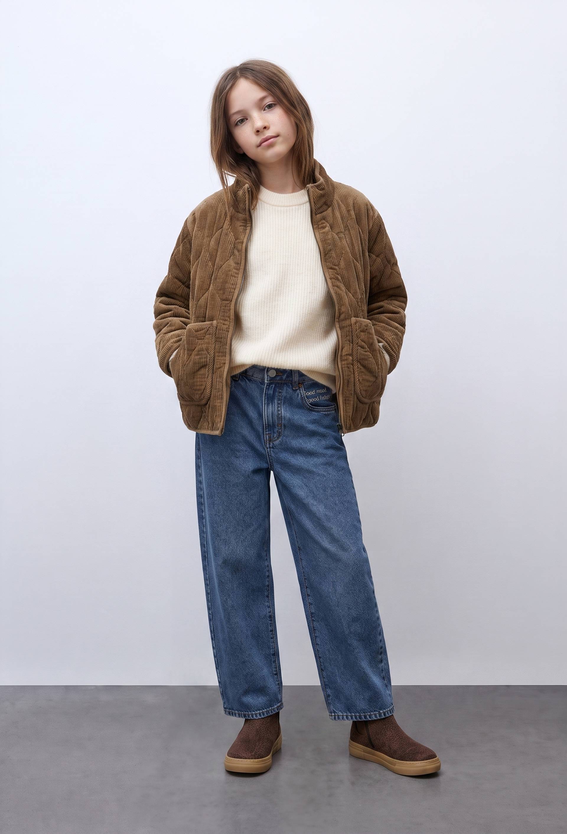 Veste matelass&eacute;e en velours c&ocirc;tel&eacute;, Beige, swatch image