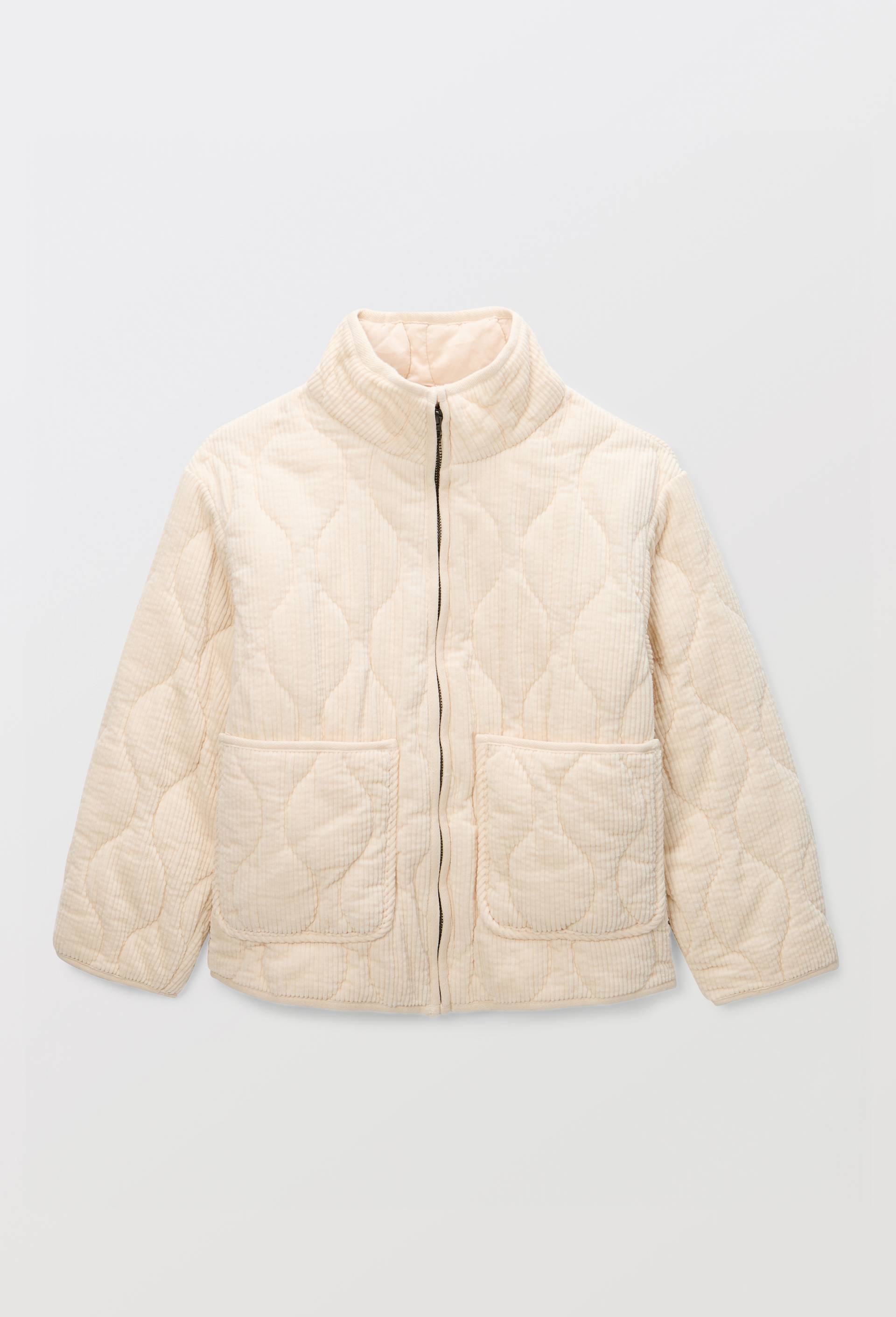 Veste matelass&eacute;e en velours c&ocirc;tel&eacute;, Beige clair, large image number 1.0