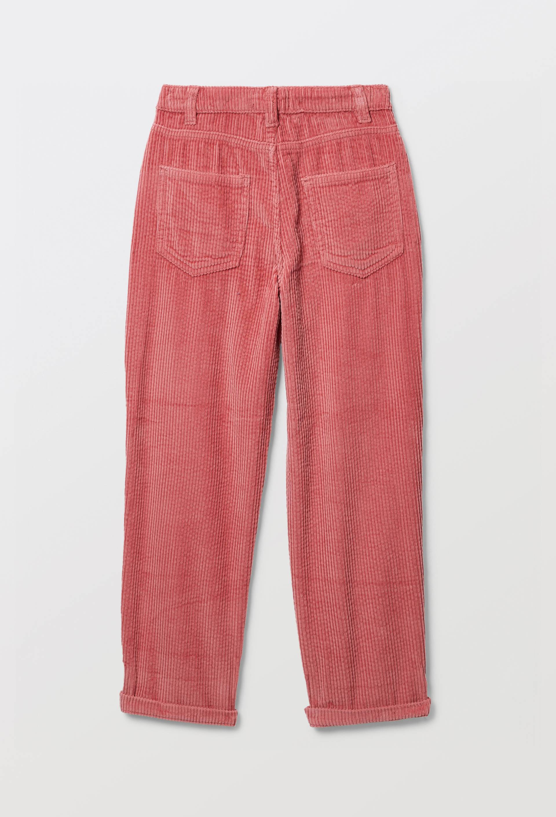 Pantalon uni en velours c&ocirc;tel&eacute;, Rose, large image number 2