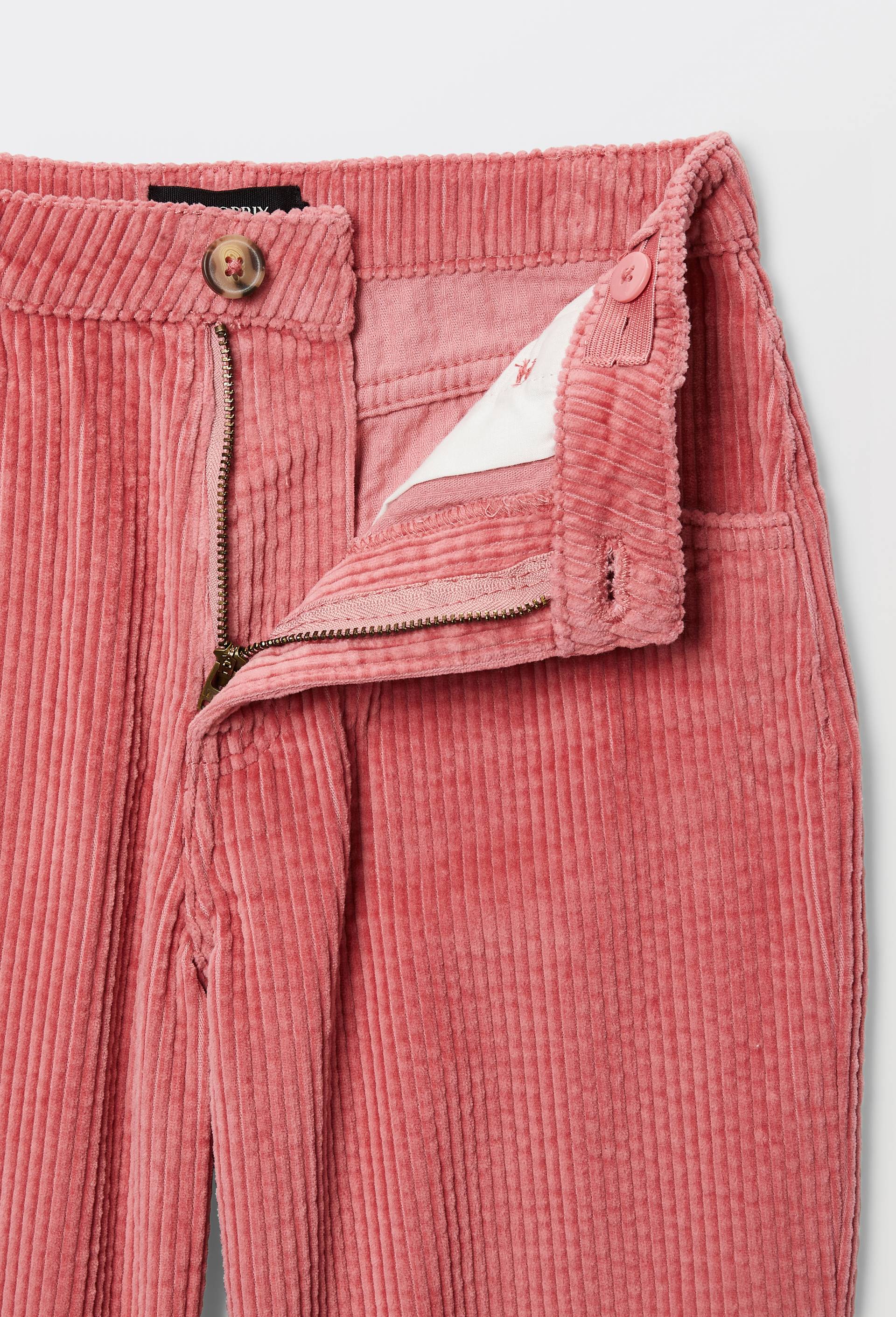 Pantalon uni en velours c&ocirc;tel&eacute;, Rose, large image number 3.0