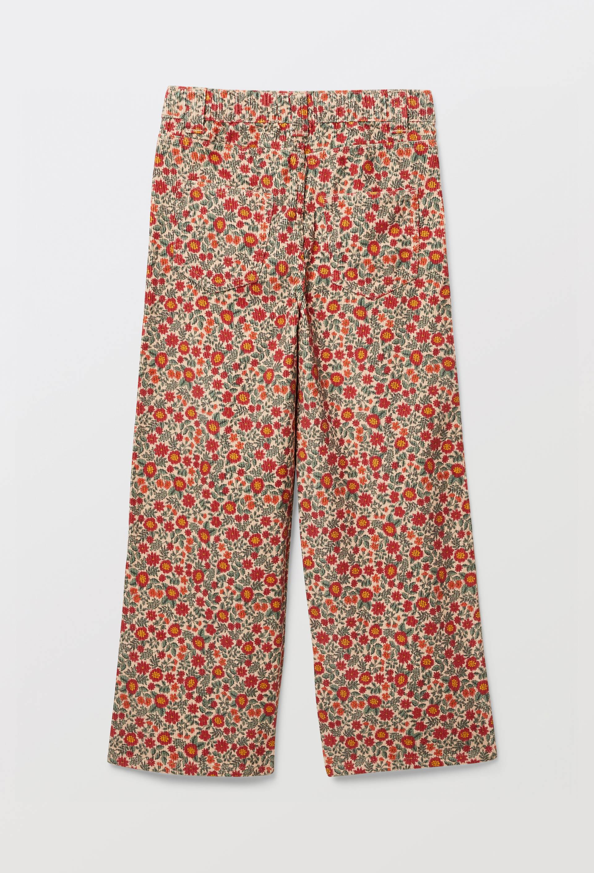 Pantalon en velours imprim&eacute;, Beige, large image number 2.0