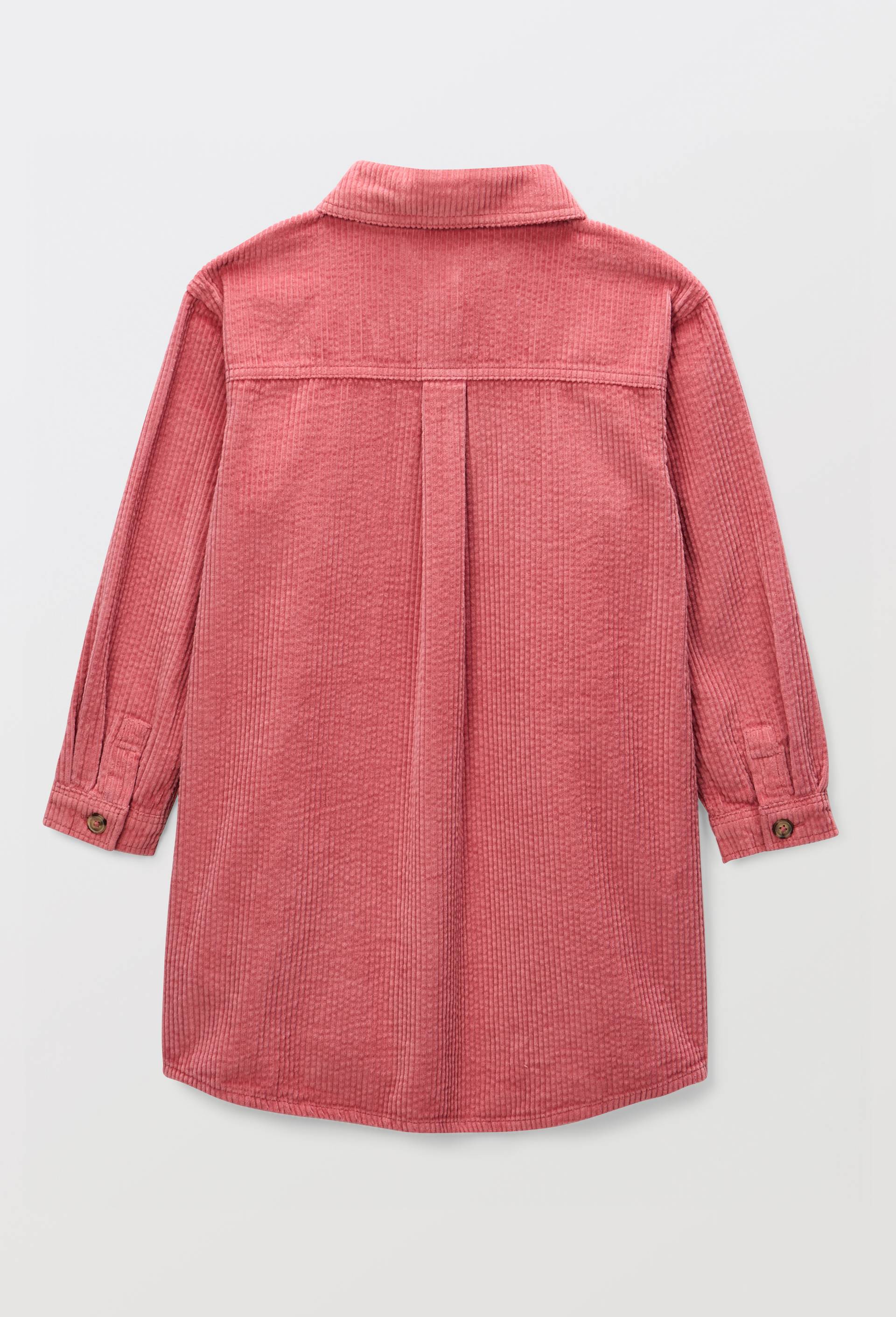 Robe unie en velours c&ocirc;tel&eacute;, Rose, large image number 2