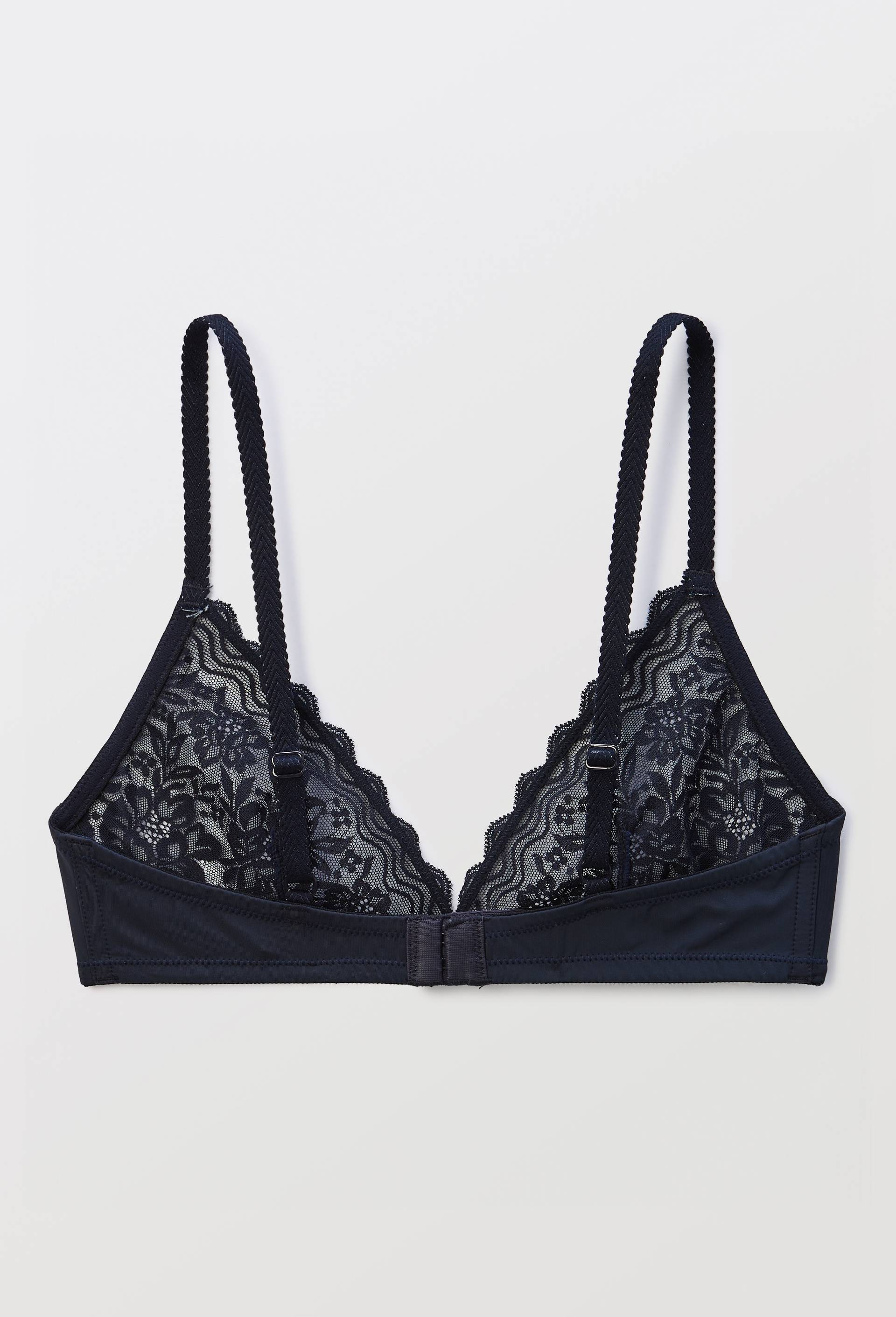 Soutien-gorge triangle LUCILE en dentelle, Bleu fonc&eacute;, large image number 4