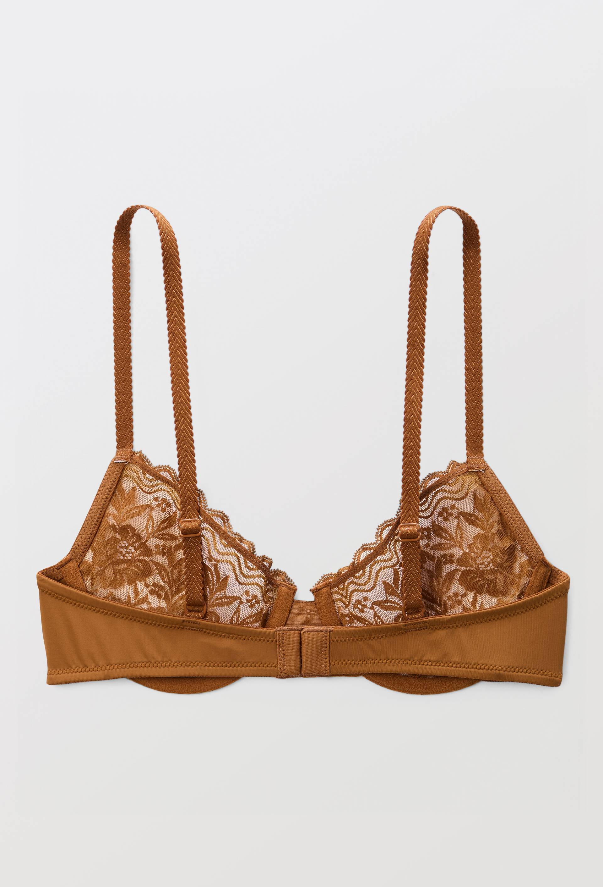 Soutien-gorge corbeille balconnet LUCILE en dentelle, Brun, large image number 4