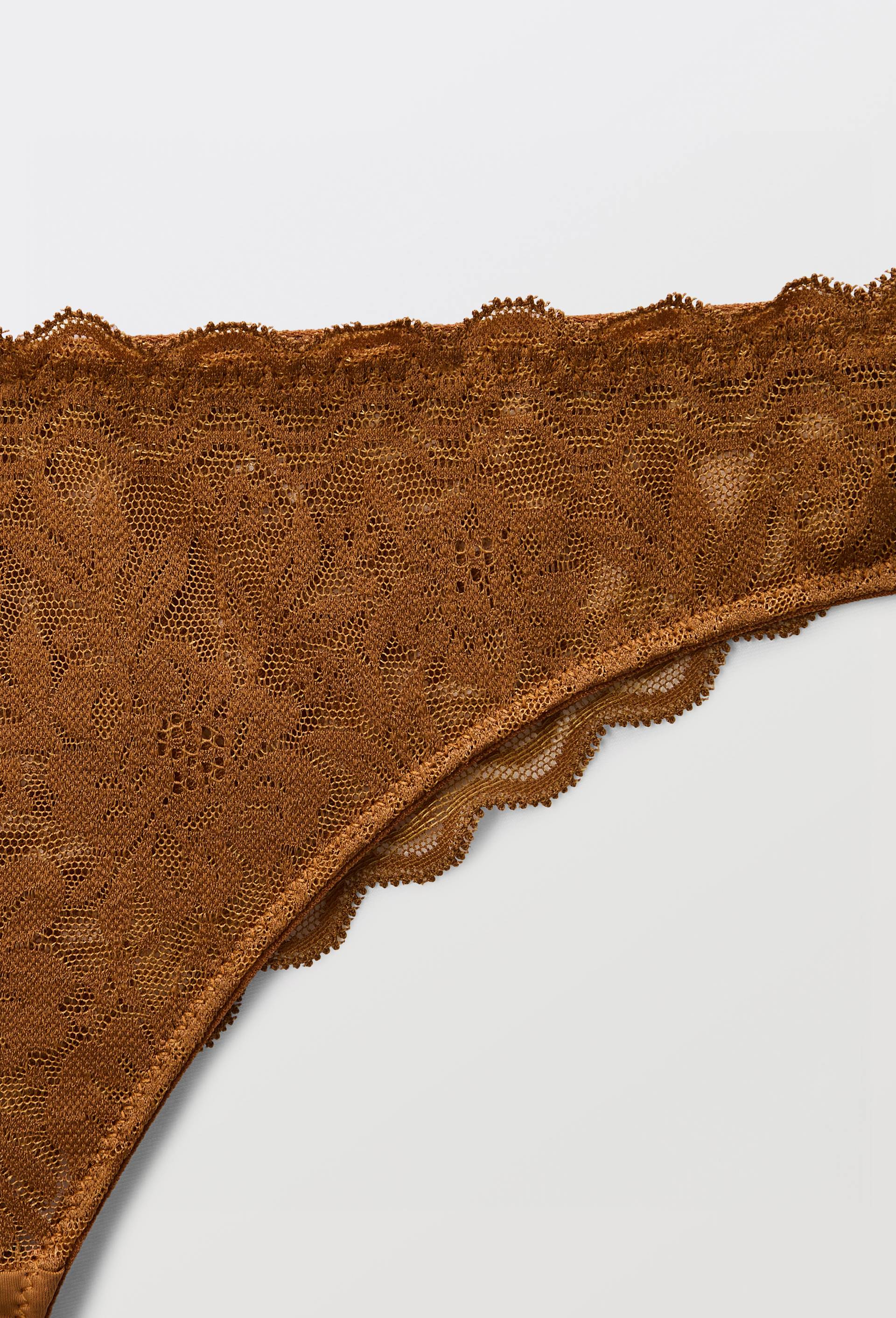 Tanga LUCILE en dentelle, Brun, large image number 4