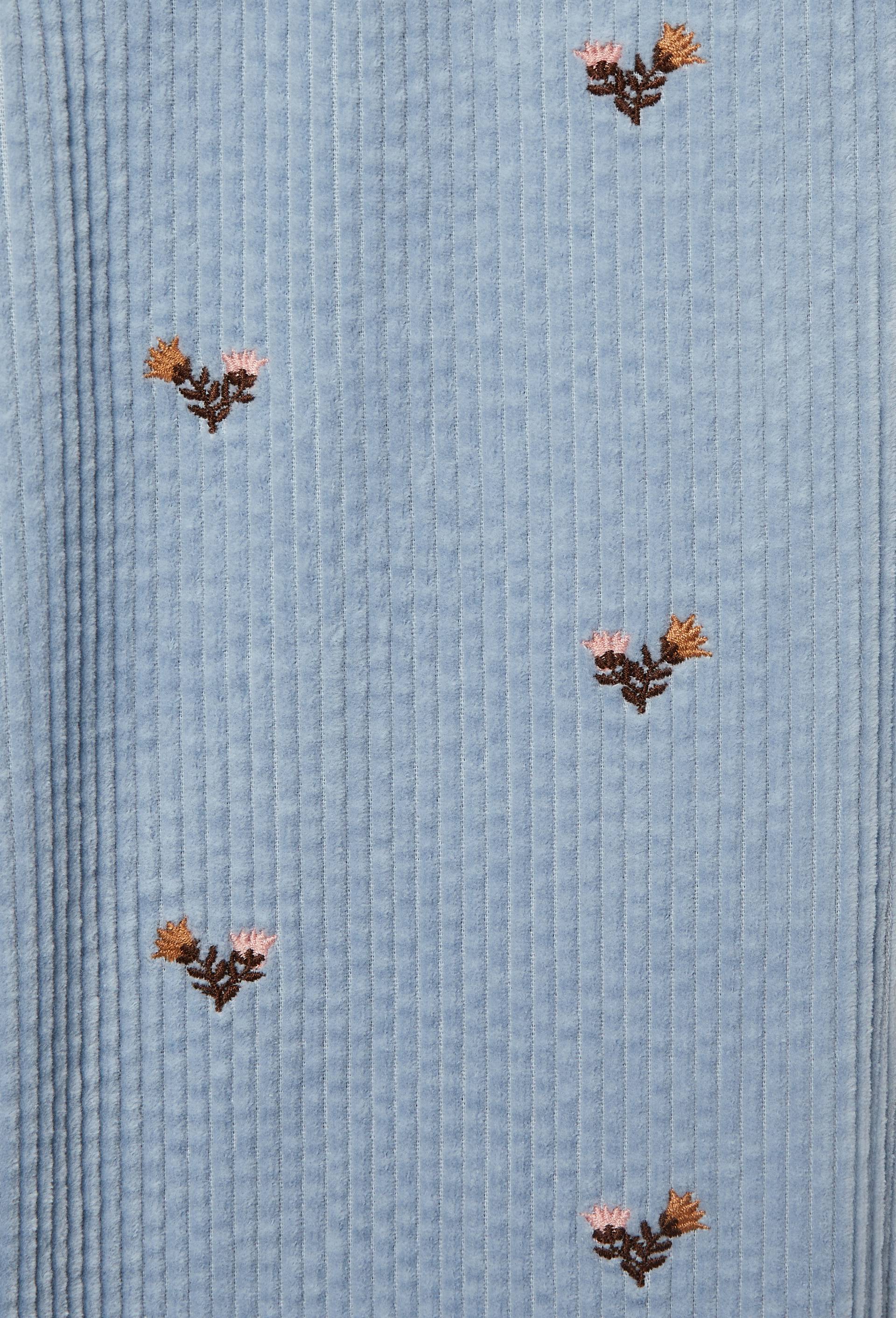 Pantalon en velours c&ocirc;tel&eacute; brod&eacute;, Bleu, large image number 4