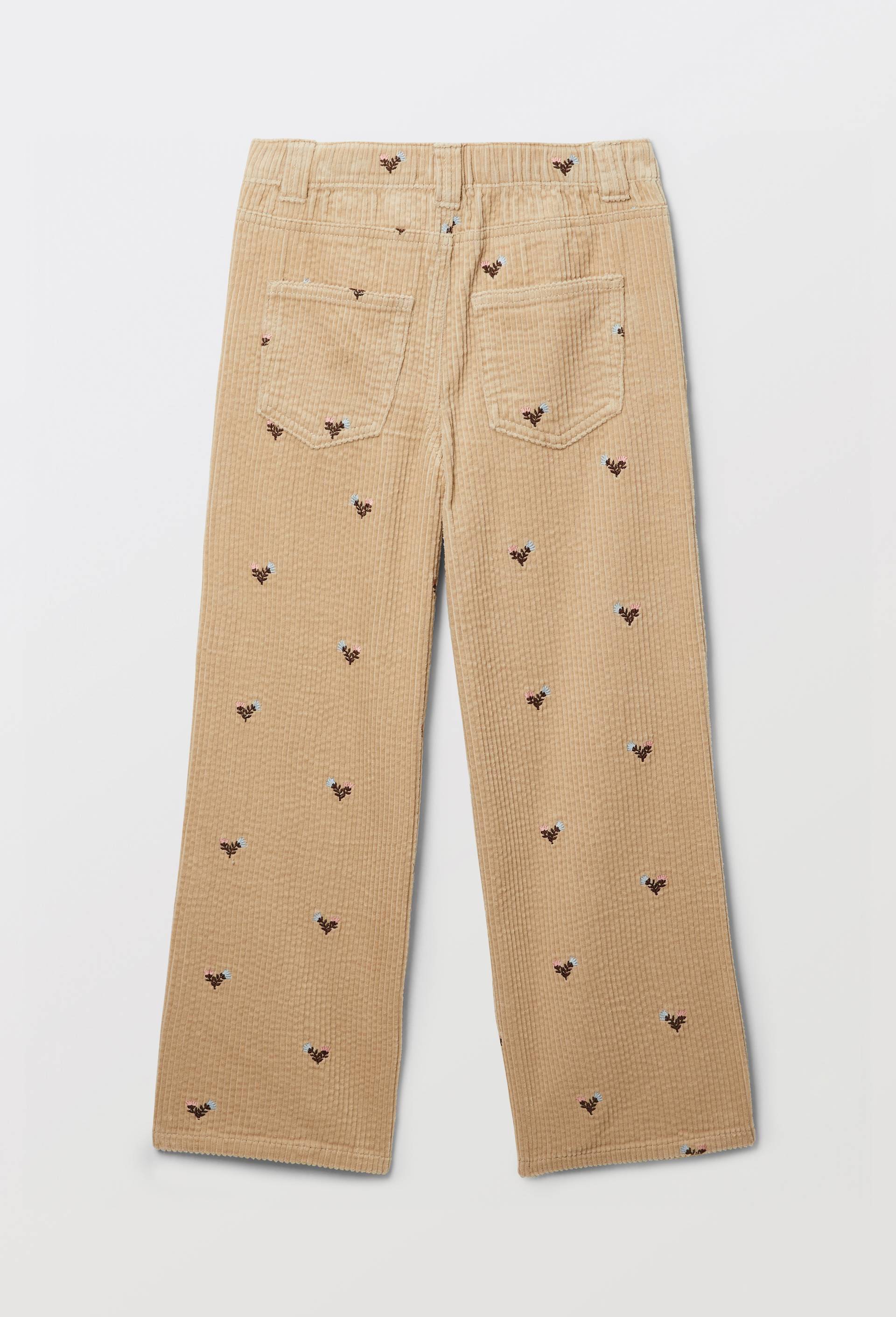 Pantalon en velours c&ocirc;tel&eacute; brod&eacute;, Or, large image number 1.0