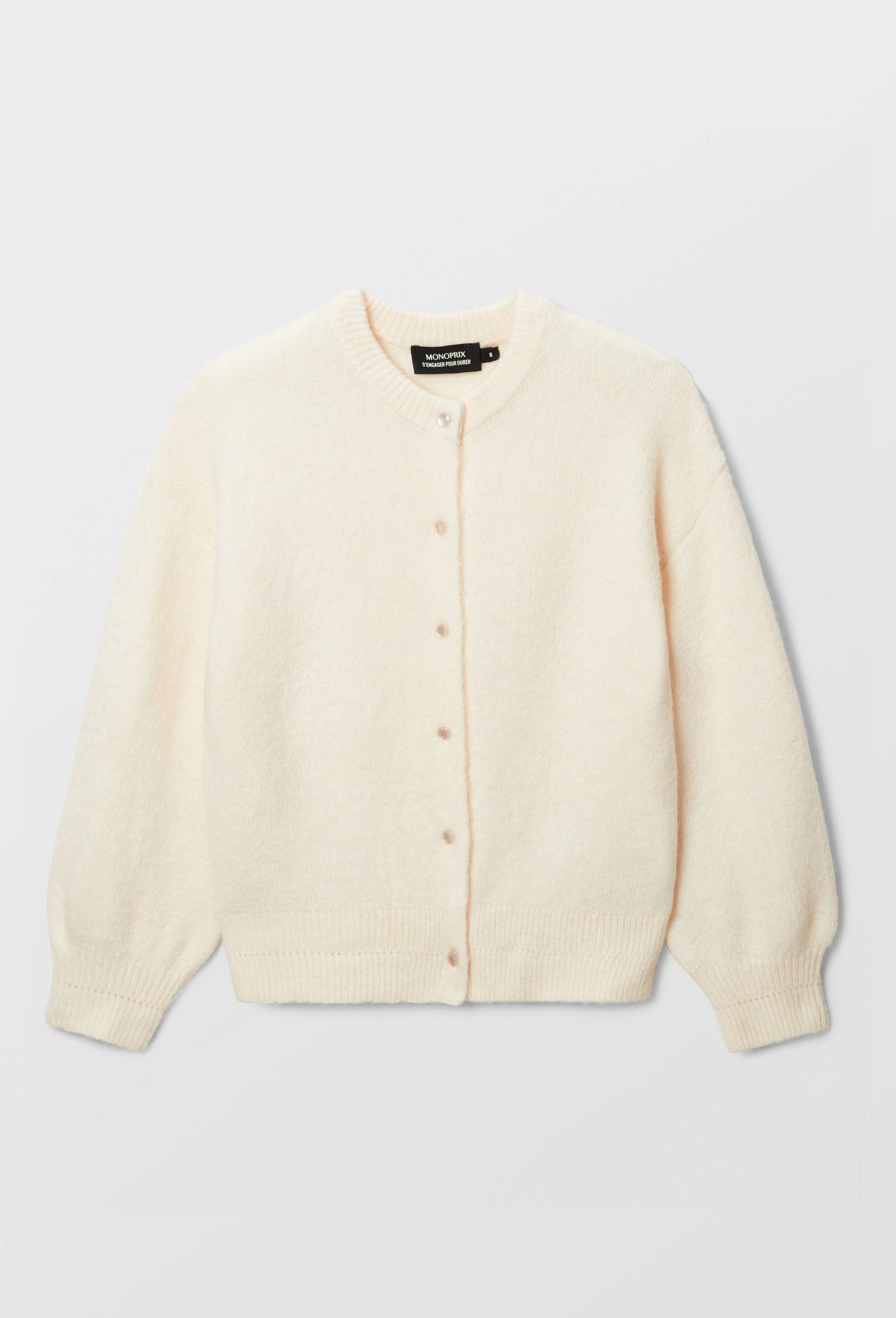 Cardigan uni contenant de la laine, Beige clair, large image number 2.0