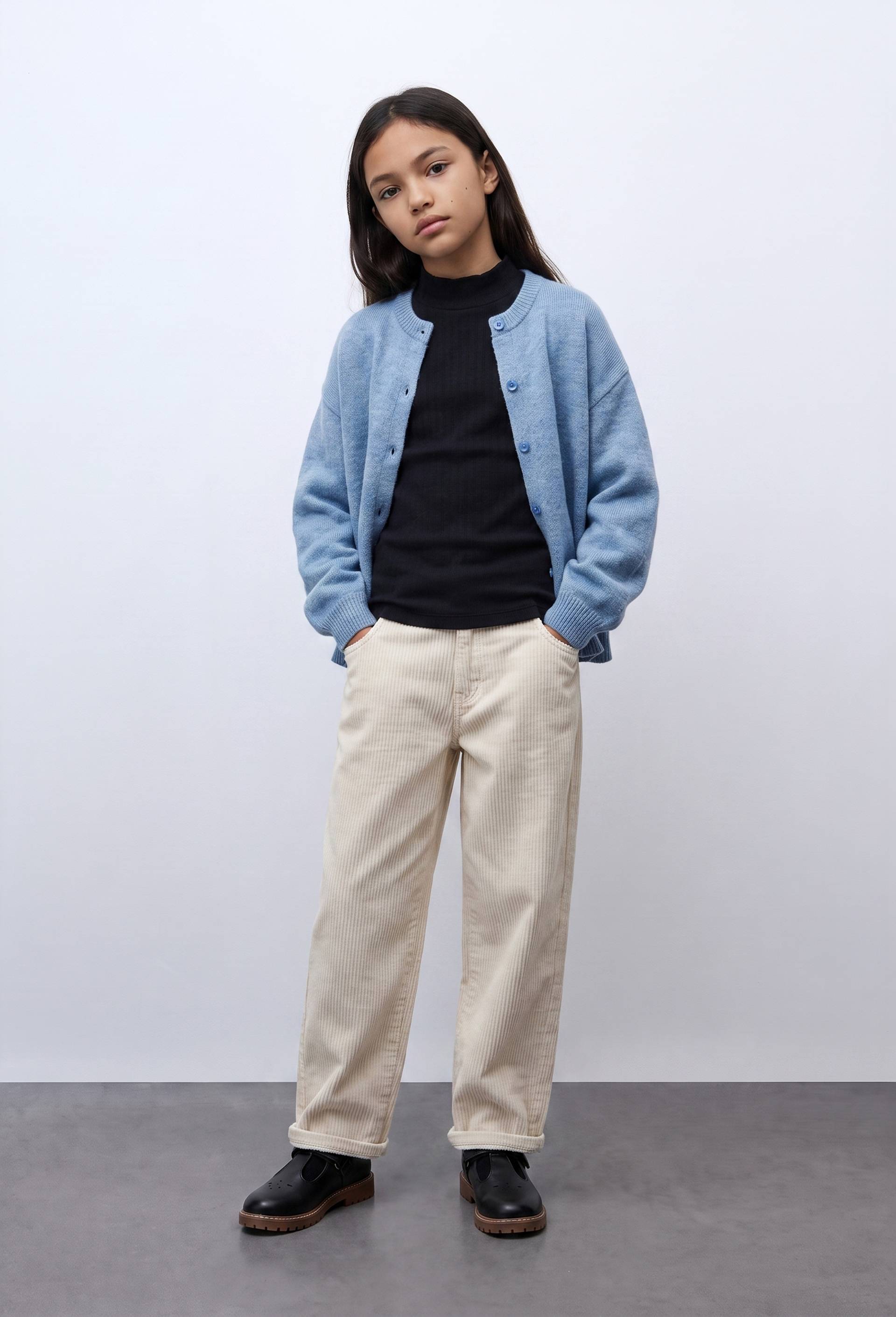 Cardigan uni contenant de la laine, Bleu, large image number 0