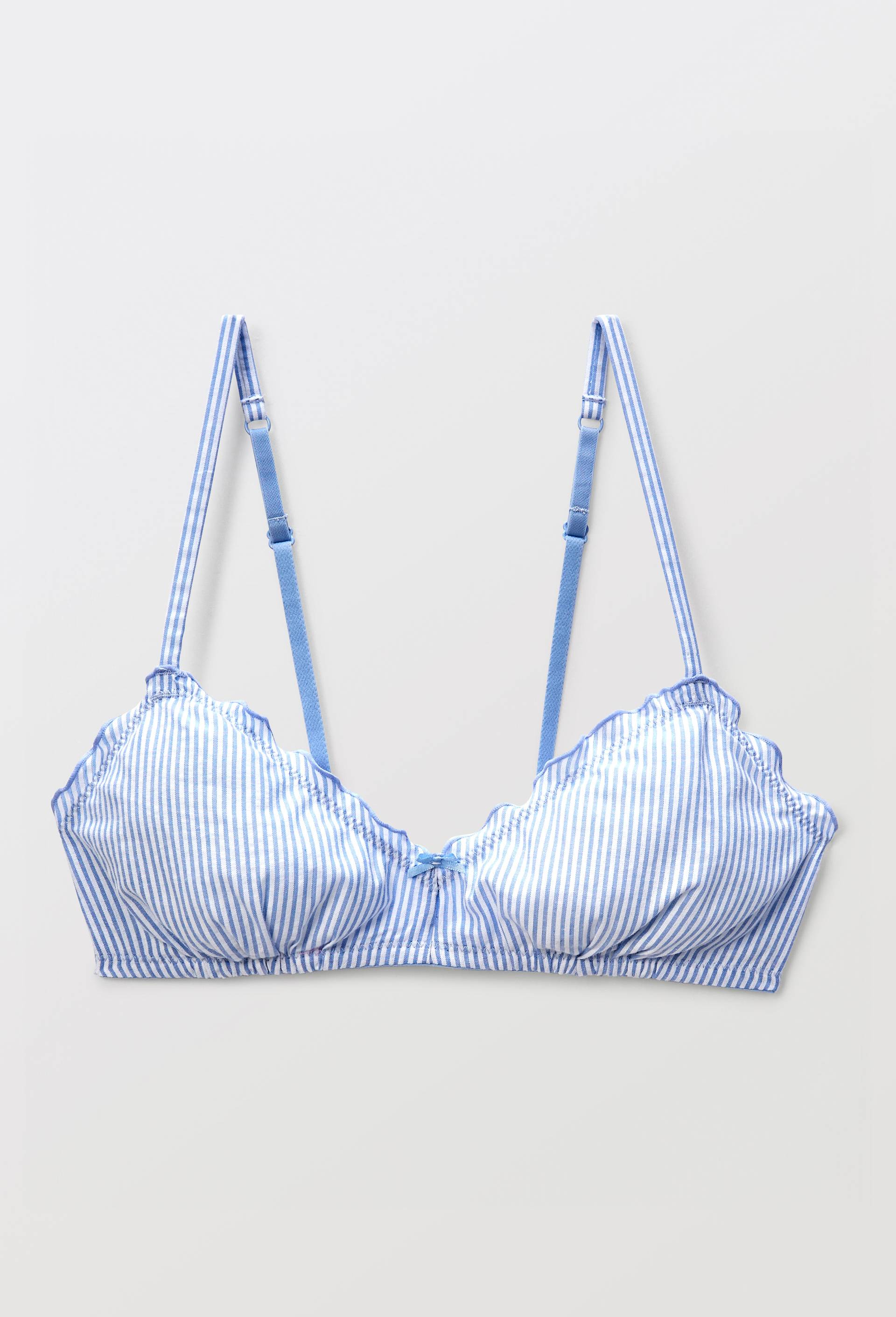 Soutien-gorge triangle MARIA contenant du coton ray&eacute;, Bleu, large image number 2