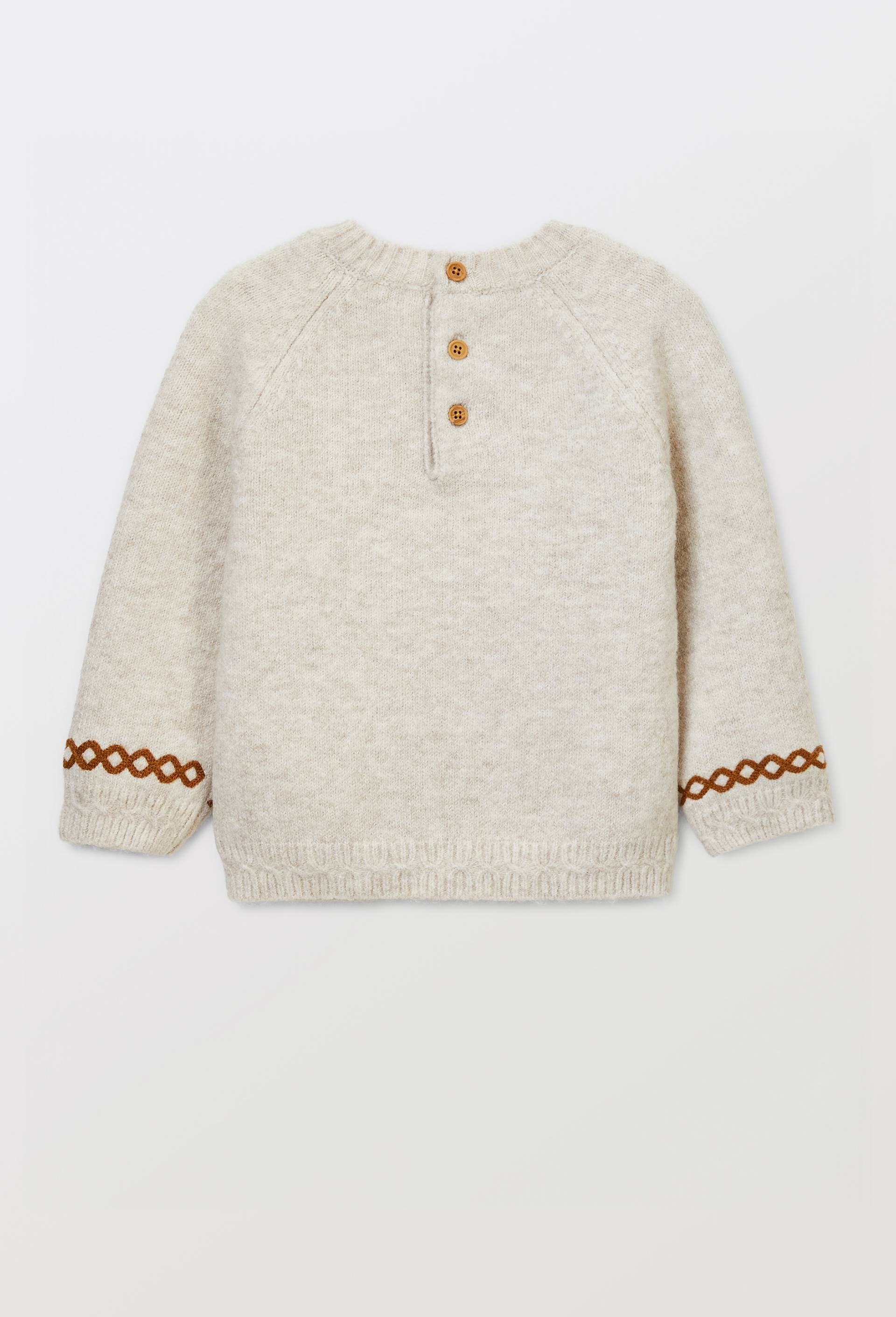 Pull intarsia brod&eacute;, Beige clair, large image number 2