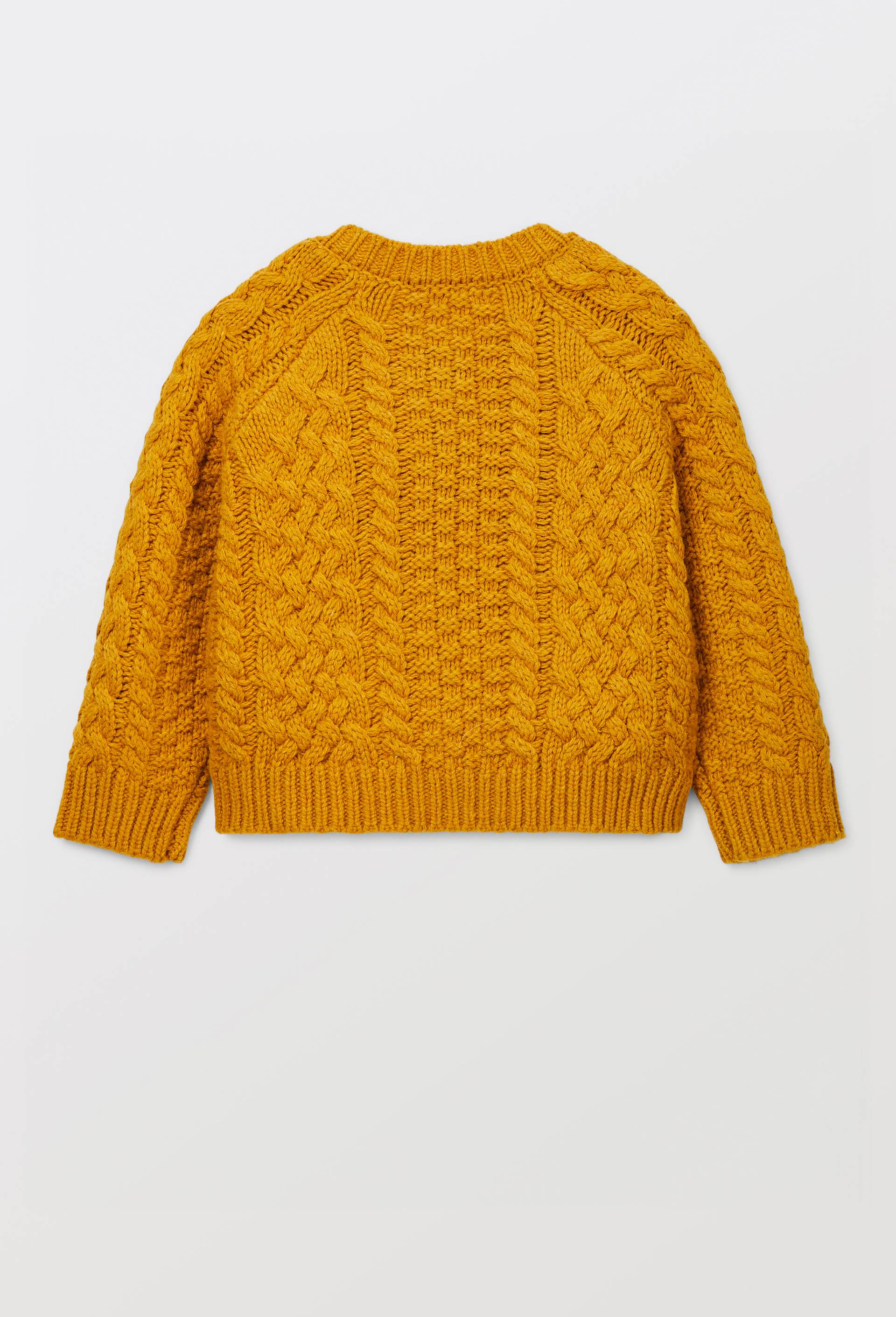 Cardigan tricot uni contenant de la laine, Jaune, large image number 1