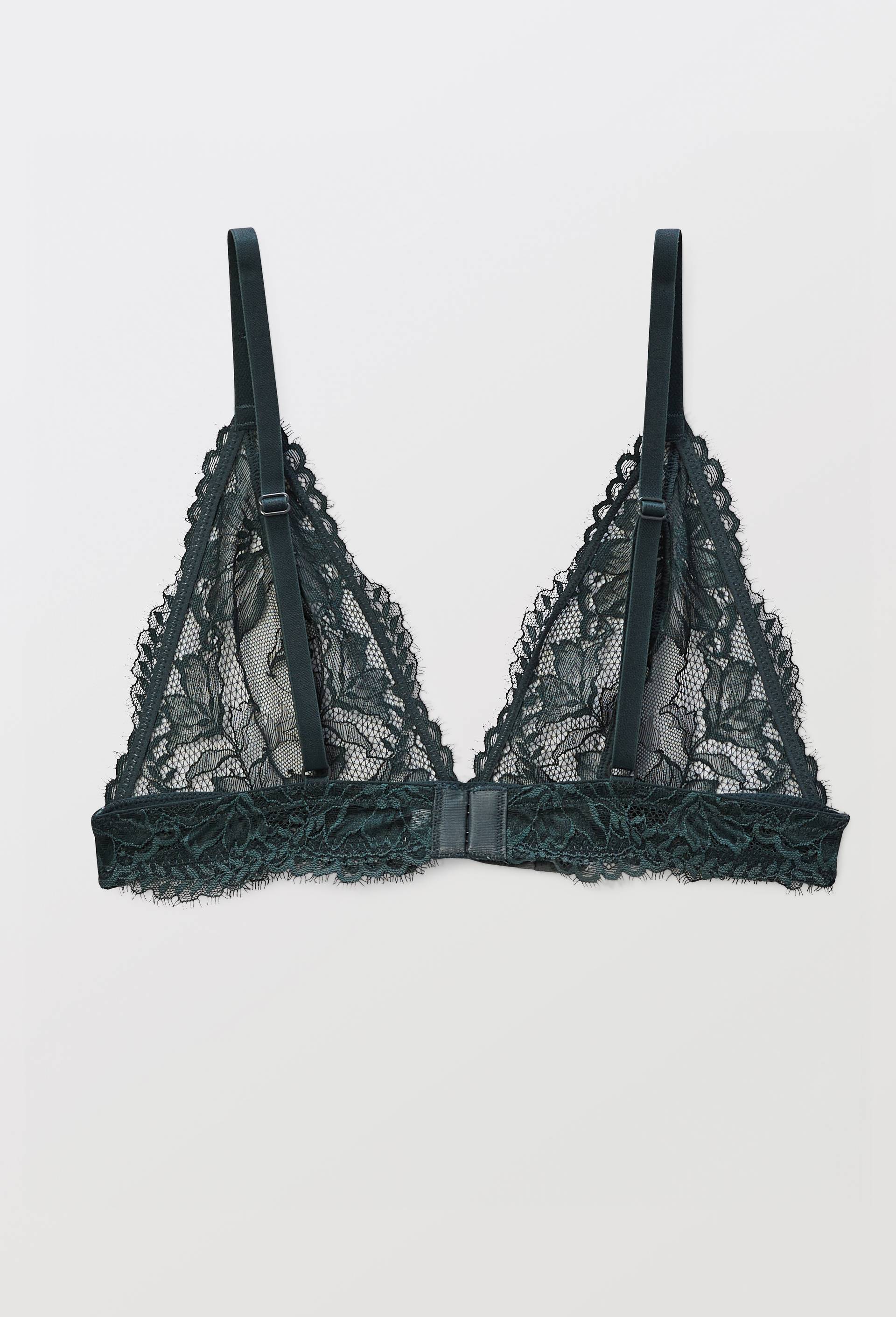 Soutien-gorge triangle ELISE en dentelle, Vert fonc&eacute;, large image number 3.0