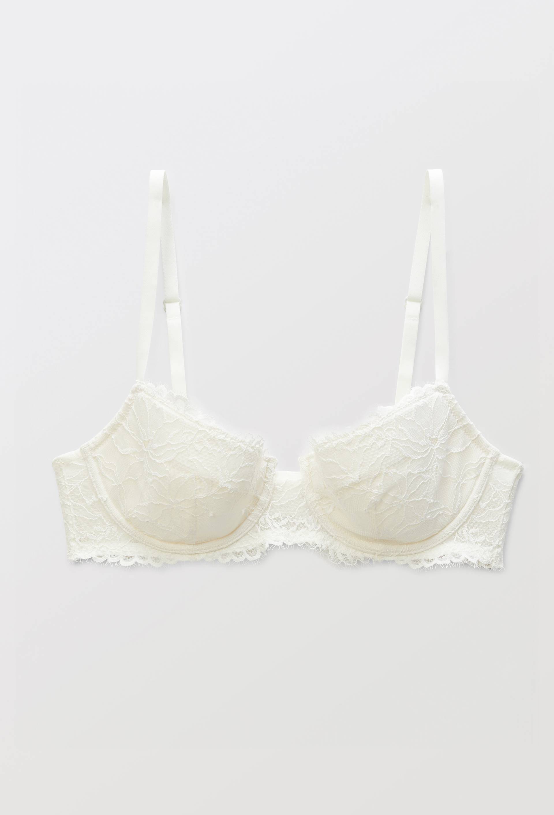 Soutien-gorge corbeille padd&eacute; ELISE en dentelle, Ecru, large image number 2