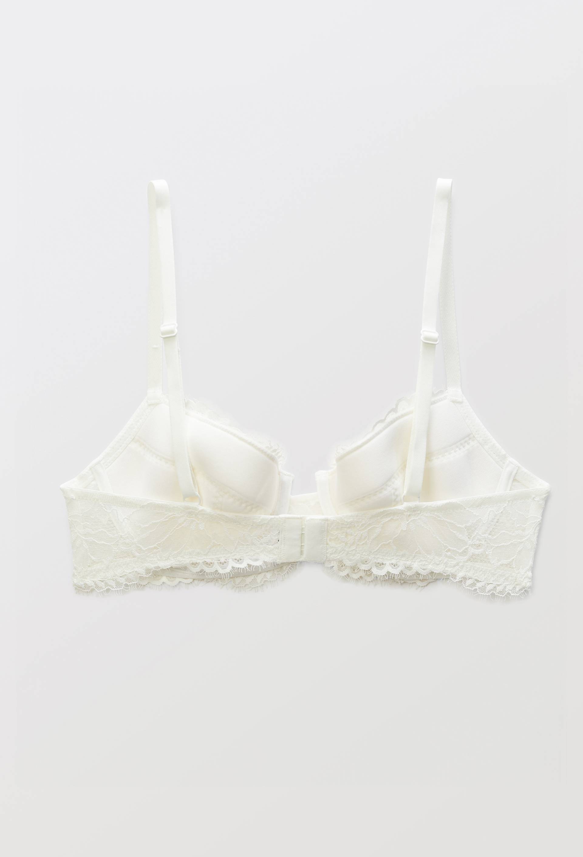 Soutien-gorge corbeille padd&eacute; ELISE en dentelle, Ecru, large image number 3.0