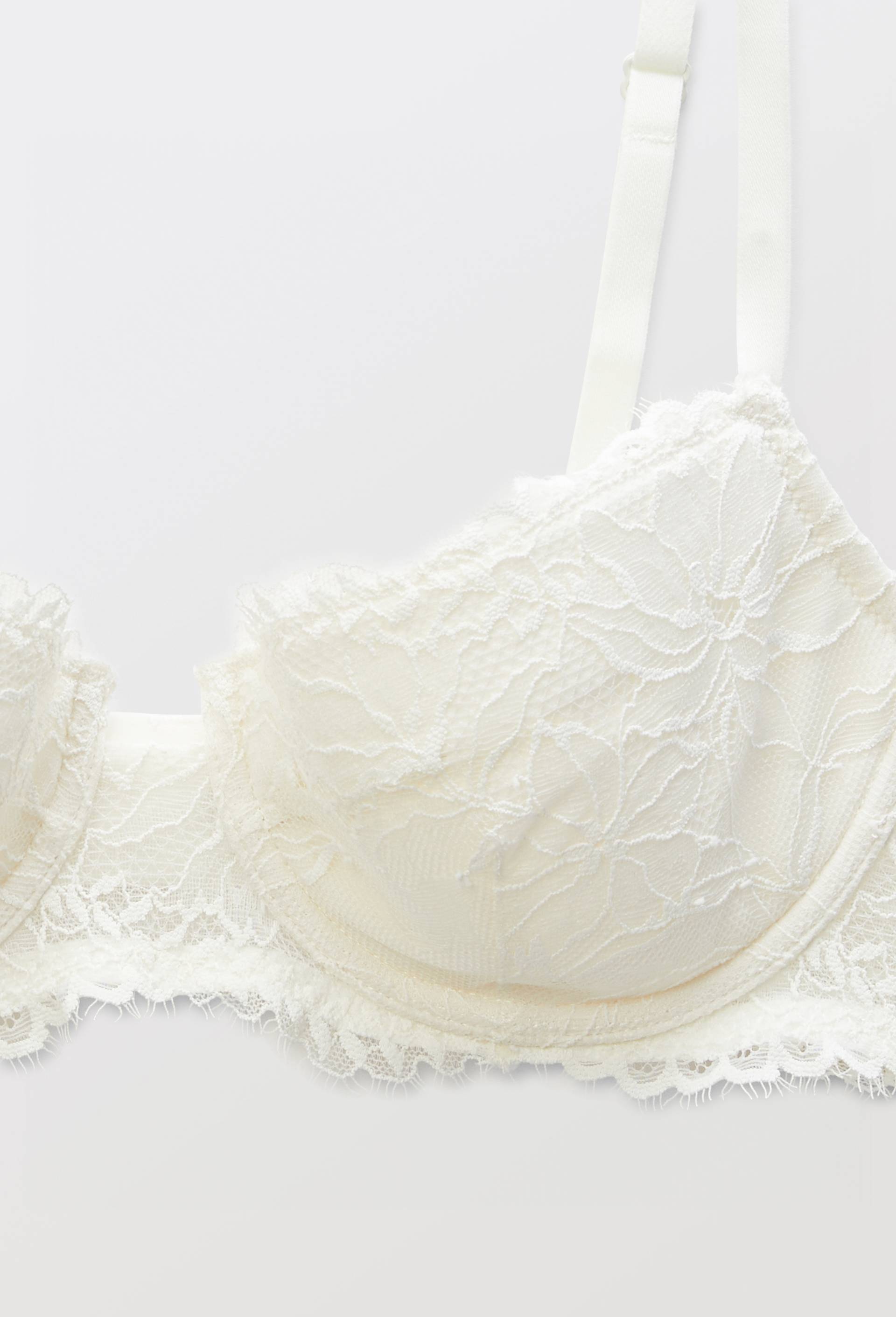 Soutien-gorge corbeille padd&eacute; ELISE en dentelle, Ecru, large image number 4.0