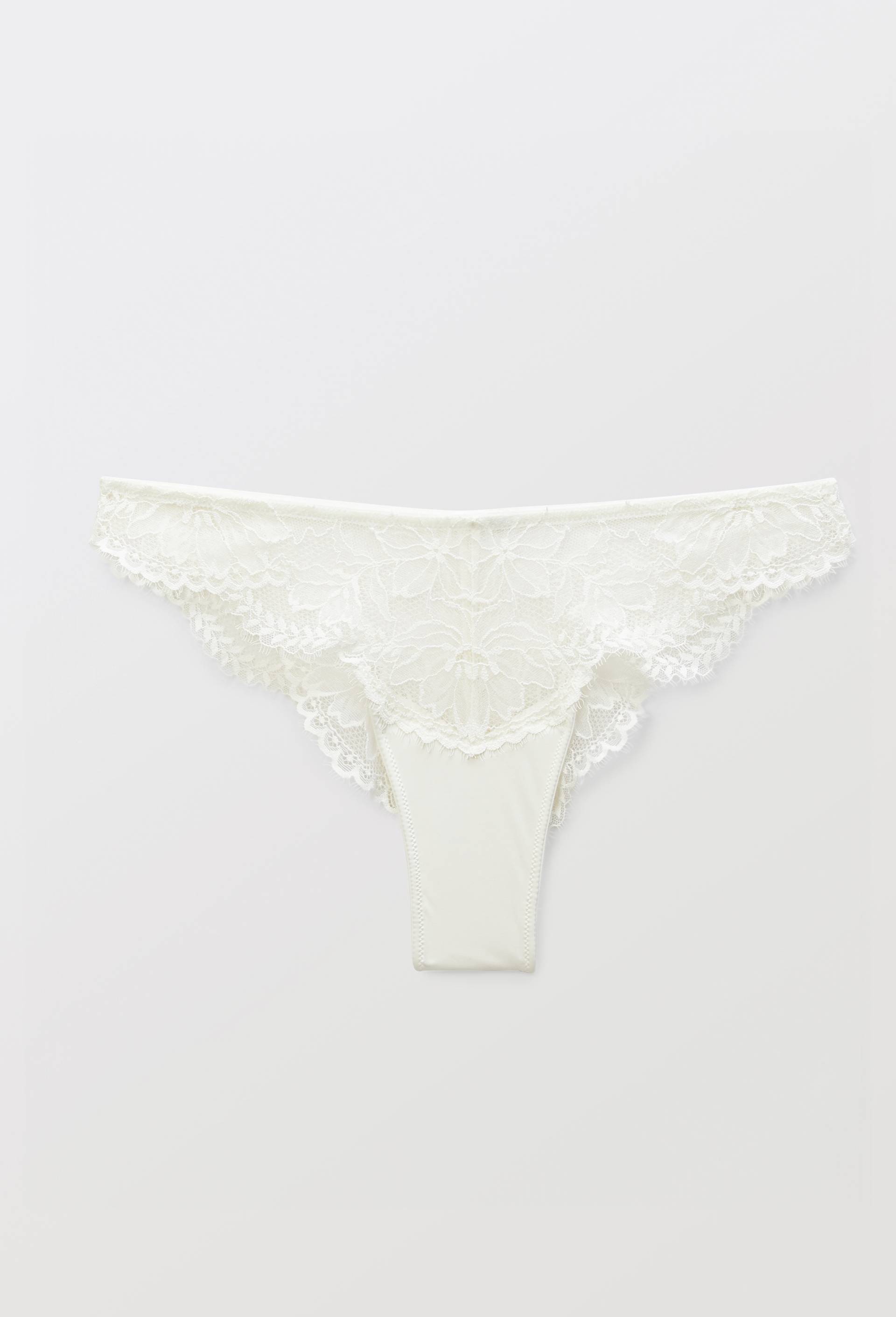 Tanga ELISE en dentelle, Ecru, large image number 3.0