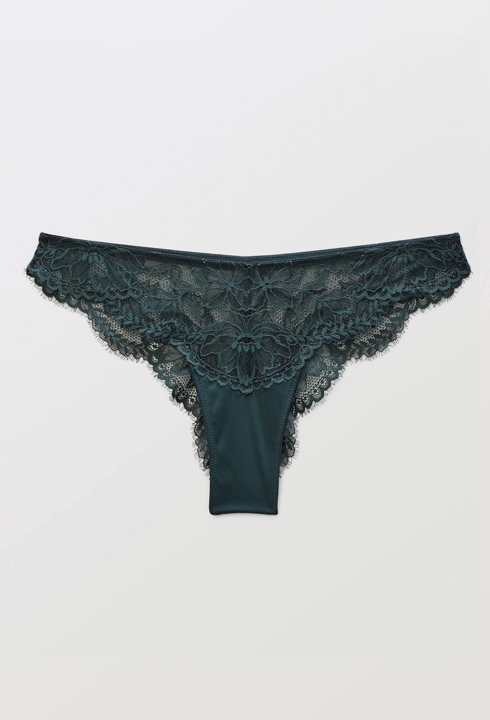 Tanga ELISE en dentelle, Vert fonc&eacute;, large image number 2