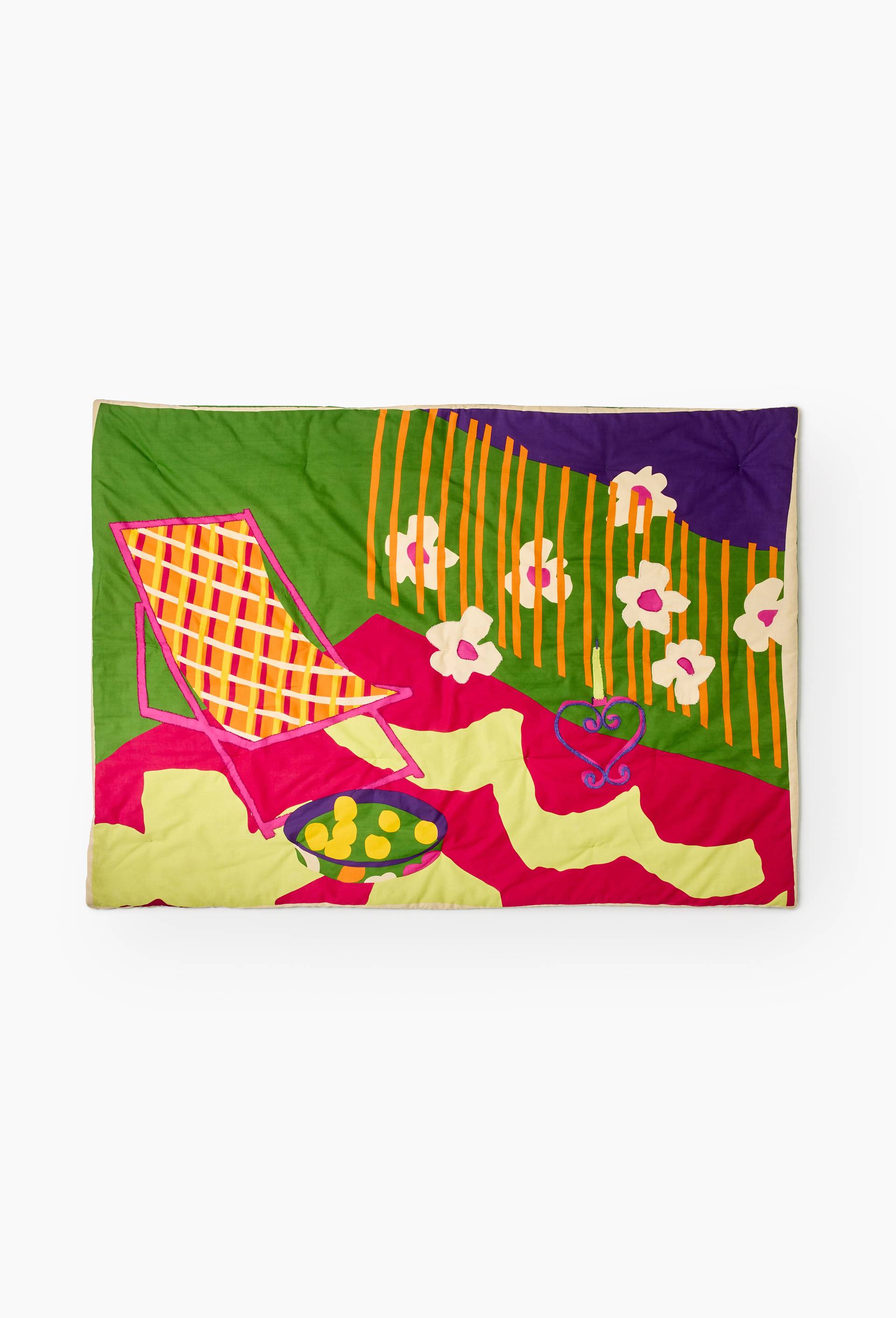Boutis brod&eacute;, 130x180cm, en coton - LES CRAFTIES x MONOPRIX, Multicolore, large image number 0