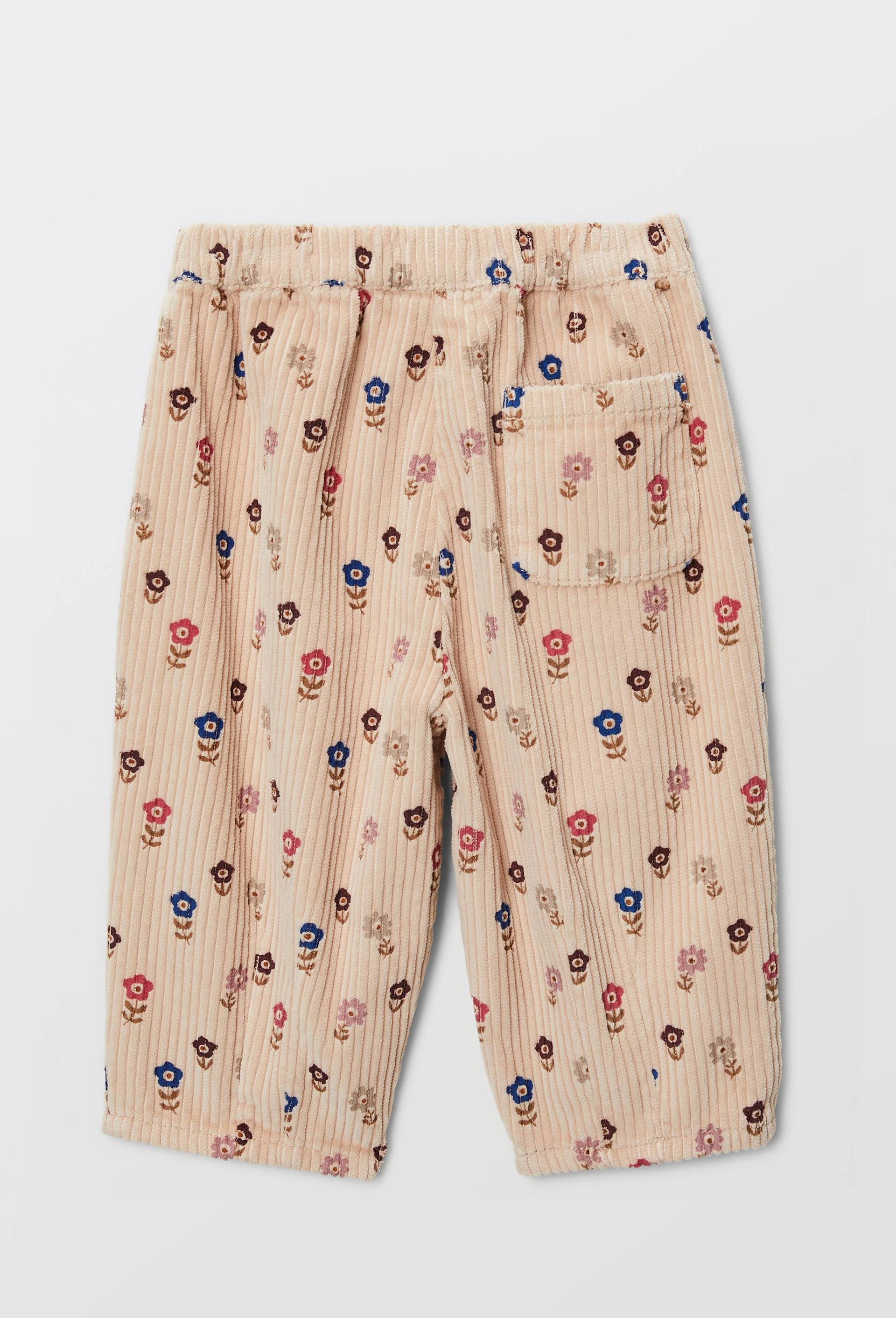 Pantalon taille &eacute;lastique en velours imprim&eacute; en coton BIO GOTS, Beige clair, large image number 1
