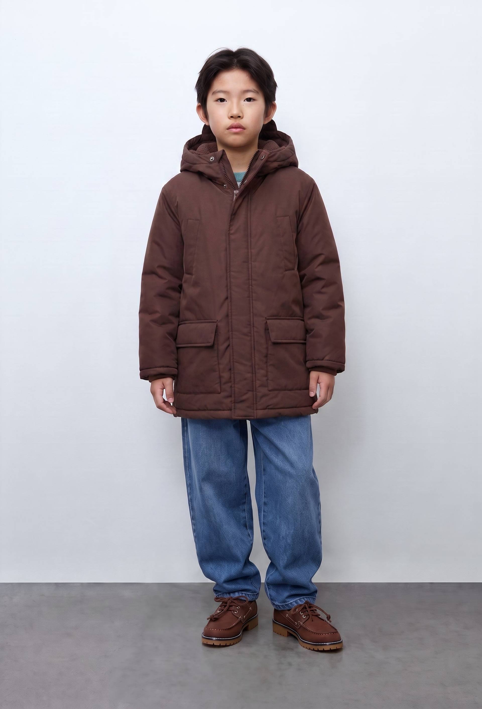 Parka longue imperm&eacute;able &agrave; capuche, Brun fonc&eacute;, large image number 0.0