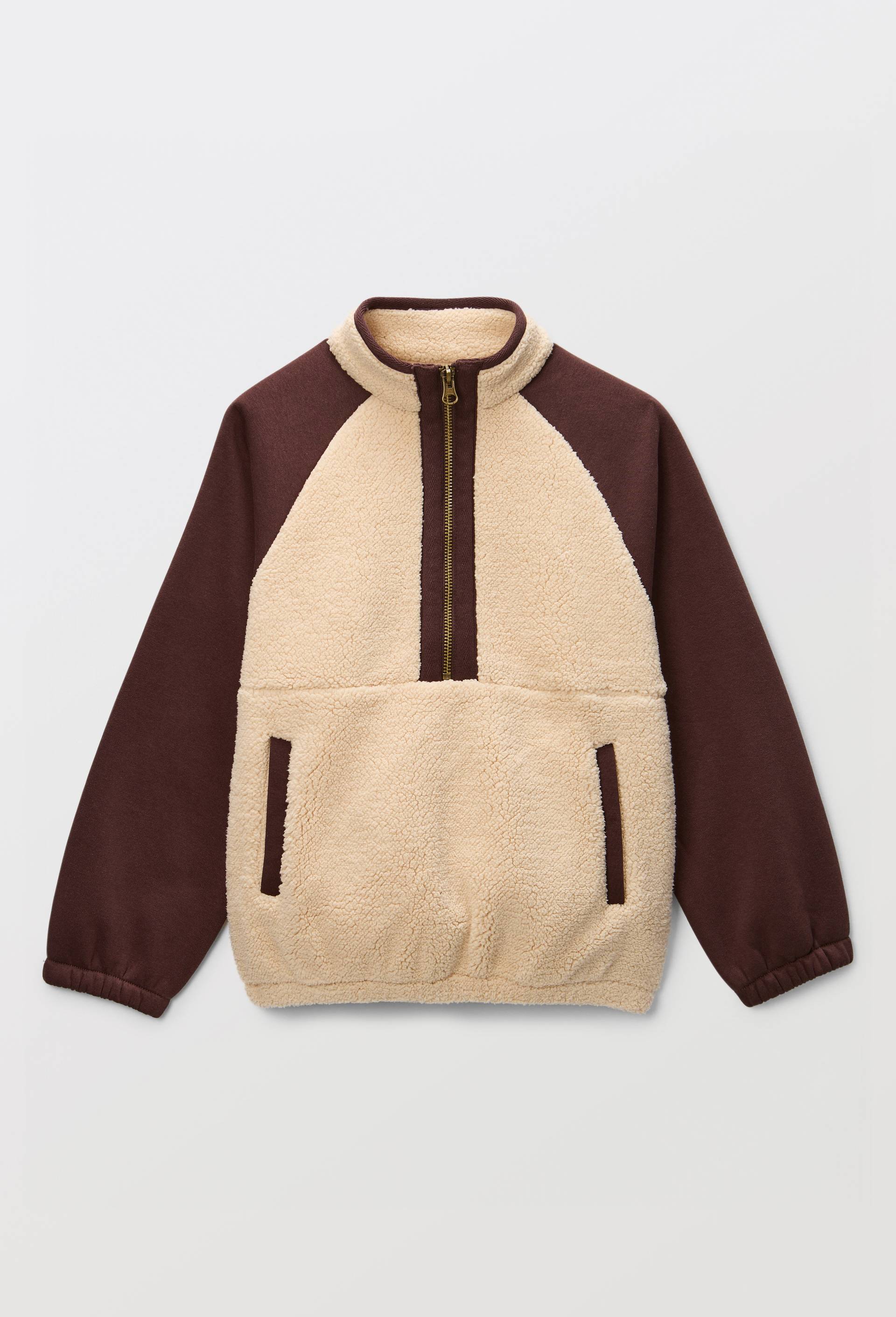 Sweat en sherpa avec poche kangourou, Brun fonc&eacute;, large image number 1.0