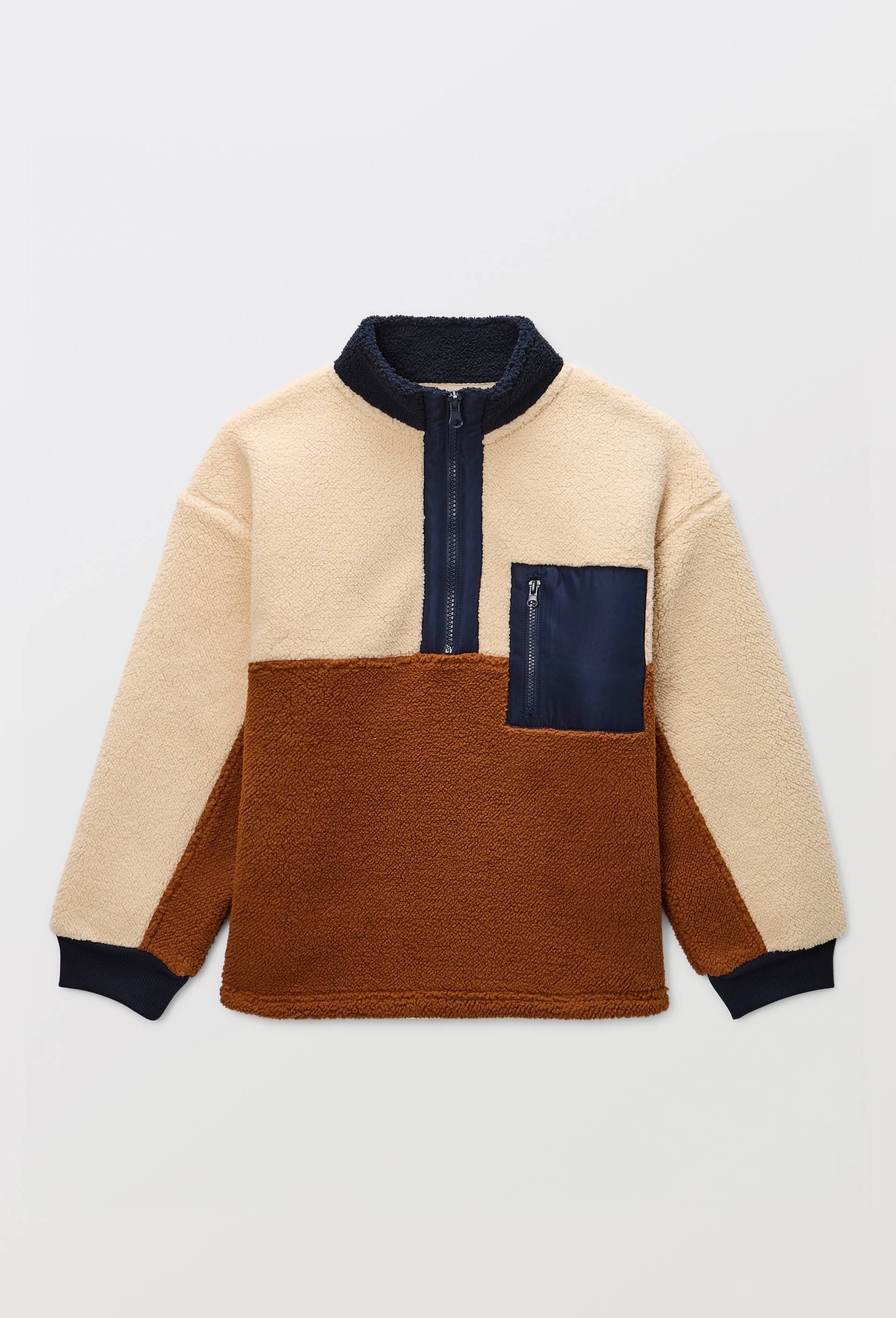 Pull en polaire avec poche, Brun, large image number 2