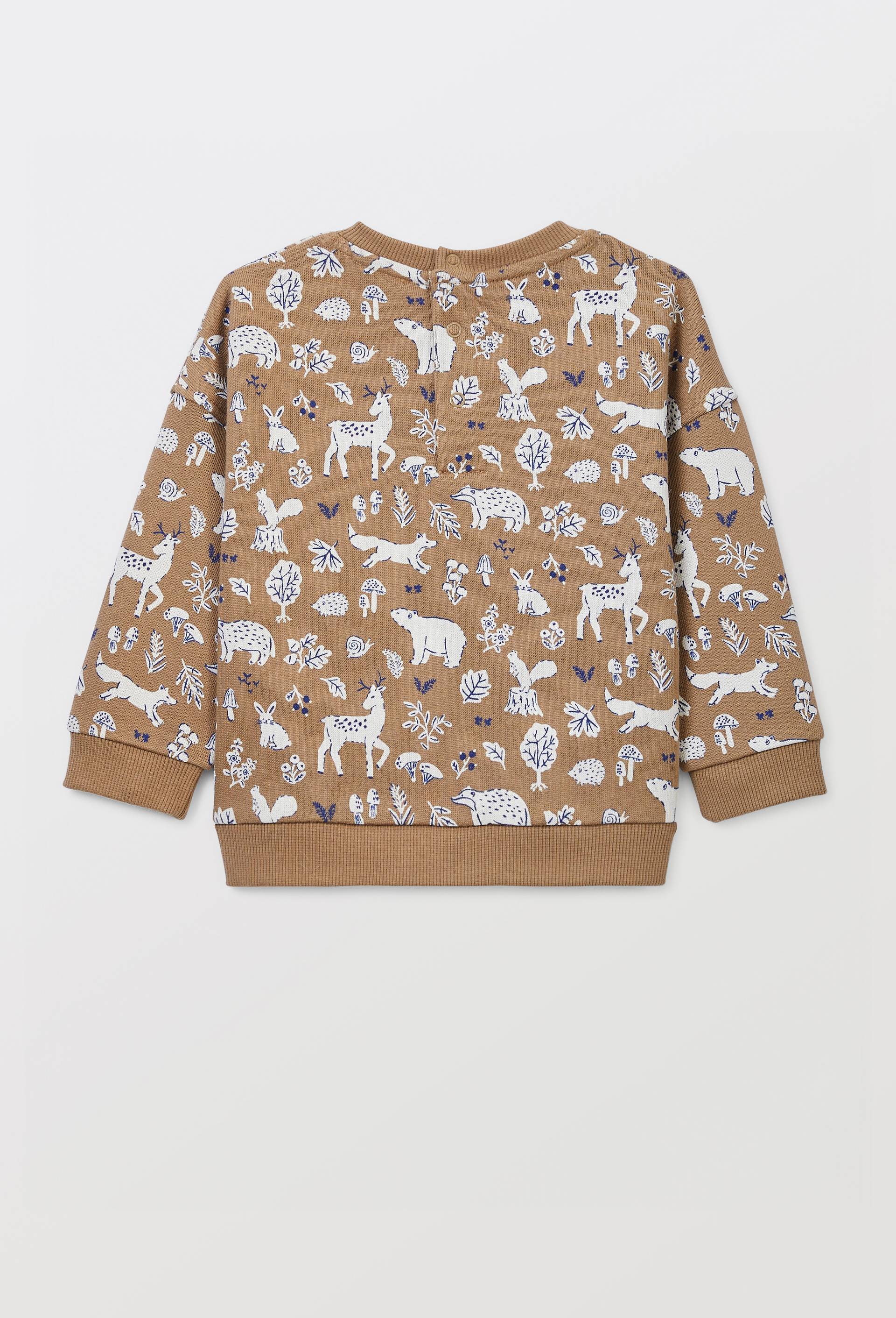 Sweat imprim&eacute; en coton BIO GOTS, Beige, large image number 1.0