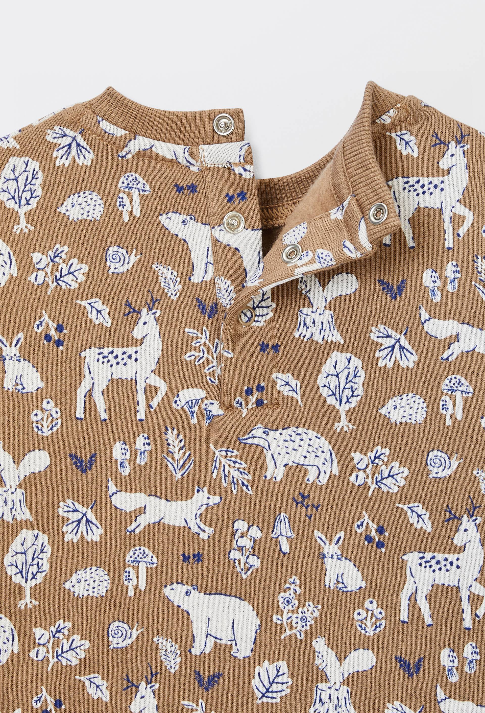 Sweat imprim&eacute; en coton BIO GOTS, Beige, large image number 2.0